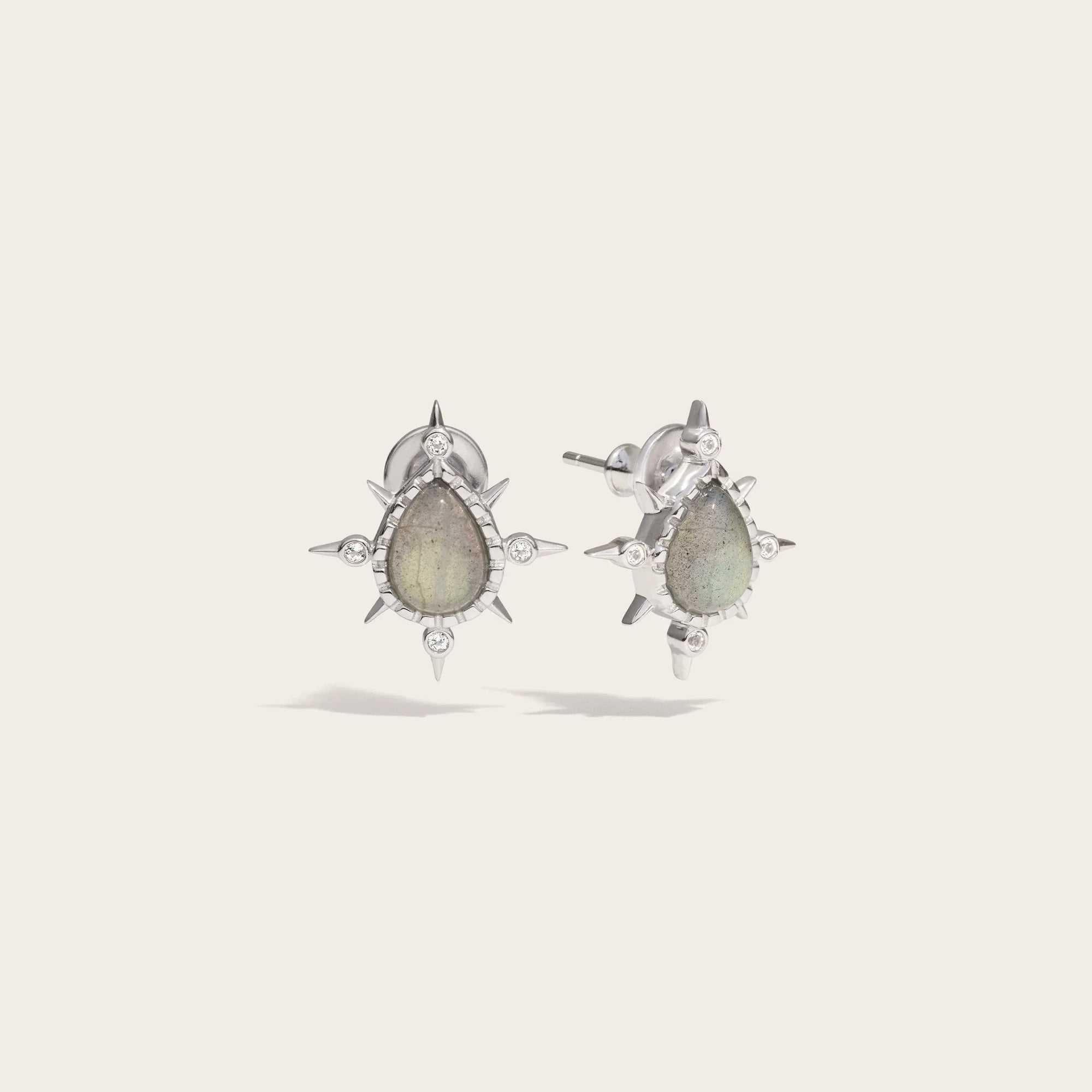 Awe Inspired - Compass Pear Studs - 925 Sterling Silver