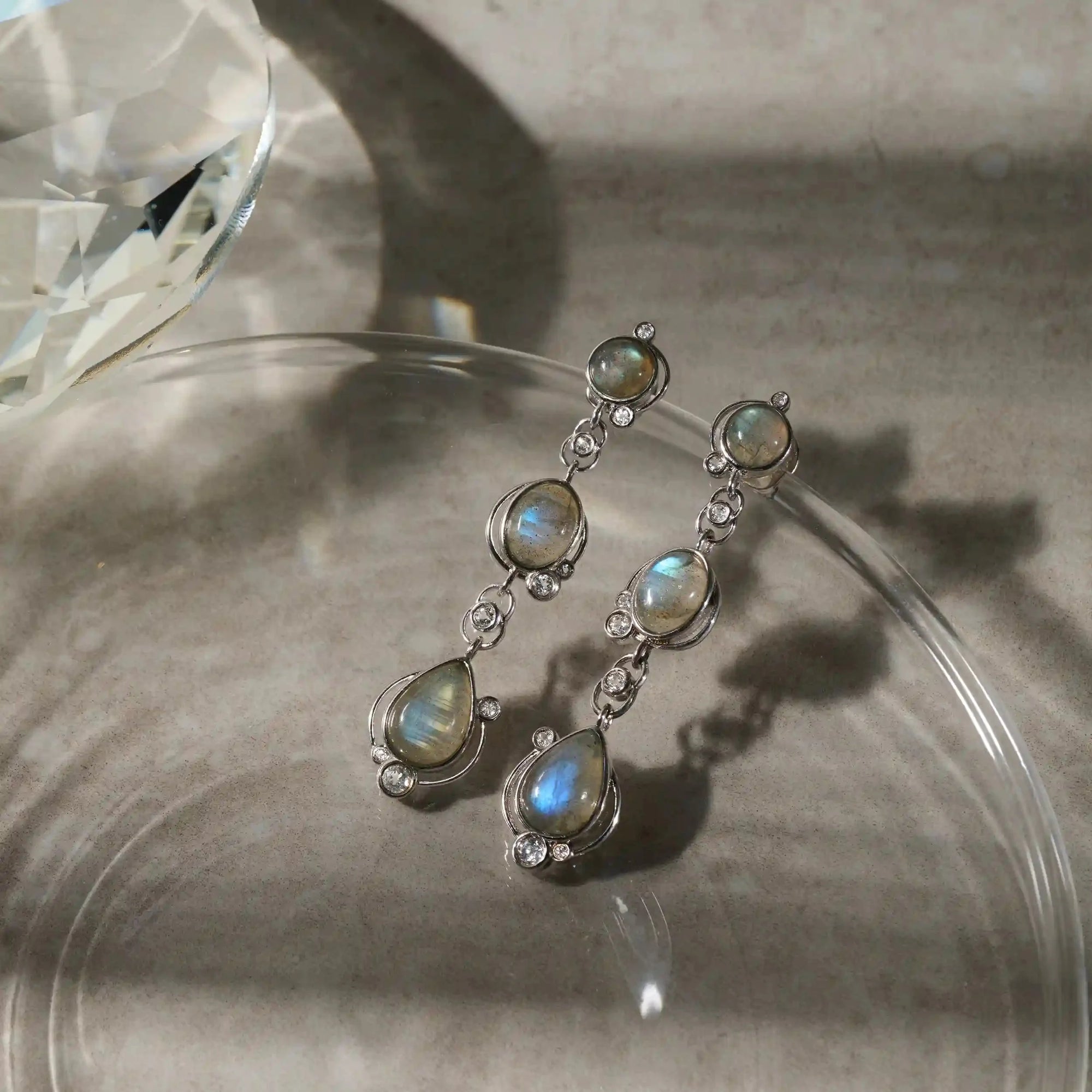 Awe Inspired - Labradorite Stardrop Earrings -
