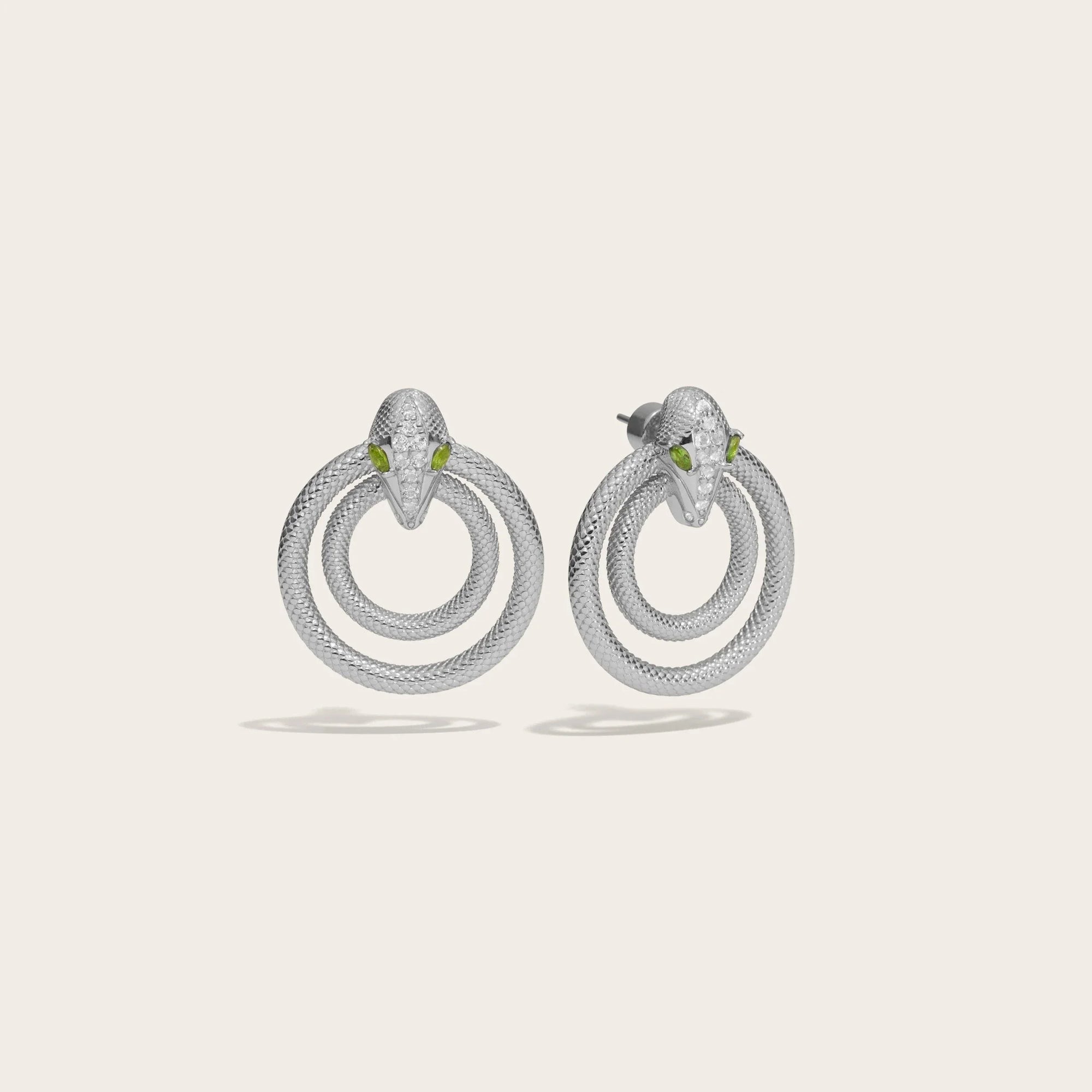 Awe Inspired - Snake Doorknocker Earrings - 925 Sterling Silver