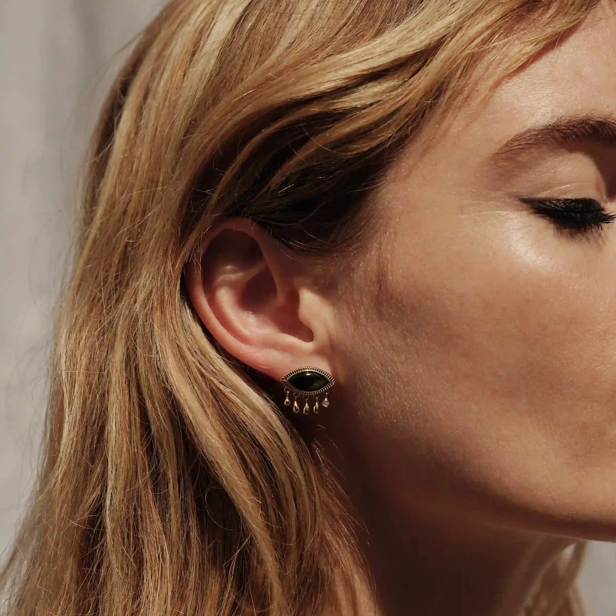 Awe Inspired - Third Eye Black Mother of Pearl Studs -