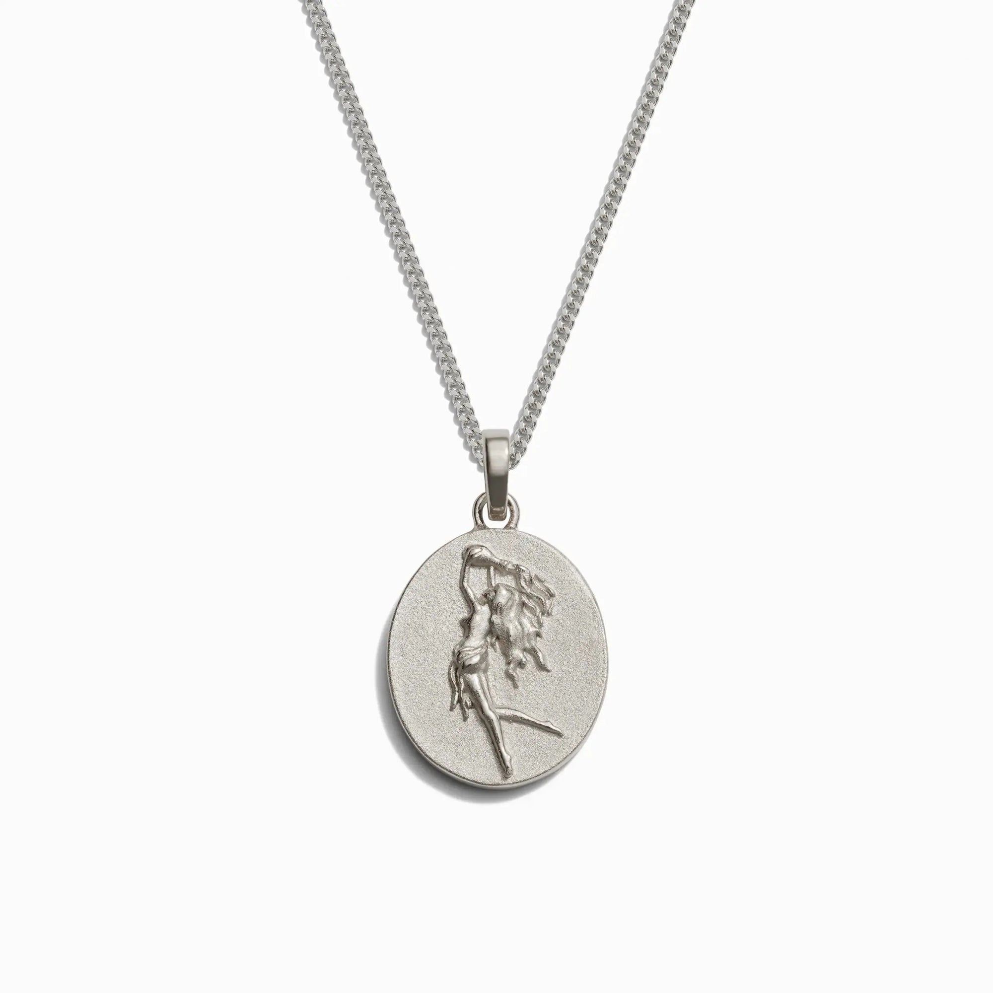 Awe Inspired - Men's Zodiac Necklace - 925 Sterling Silver Aquarius 22" Cuban Chain