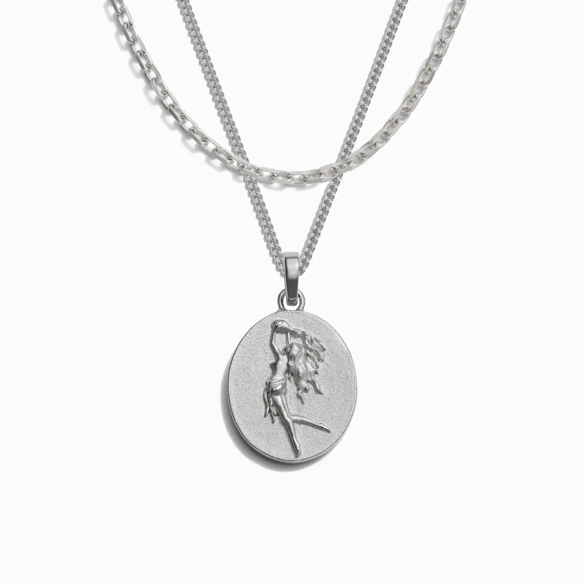 Awe Inspired - Men's Zodiac Goddess Amulet Set - 925 Sterling Silver Aquarius