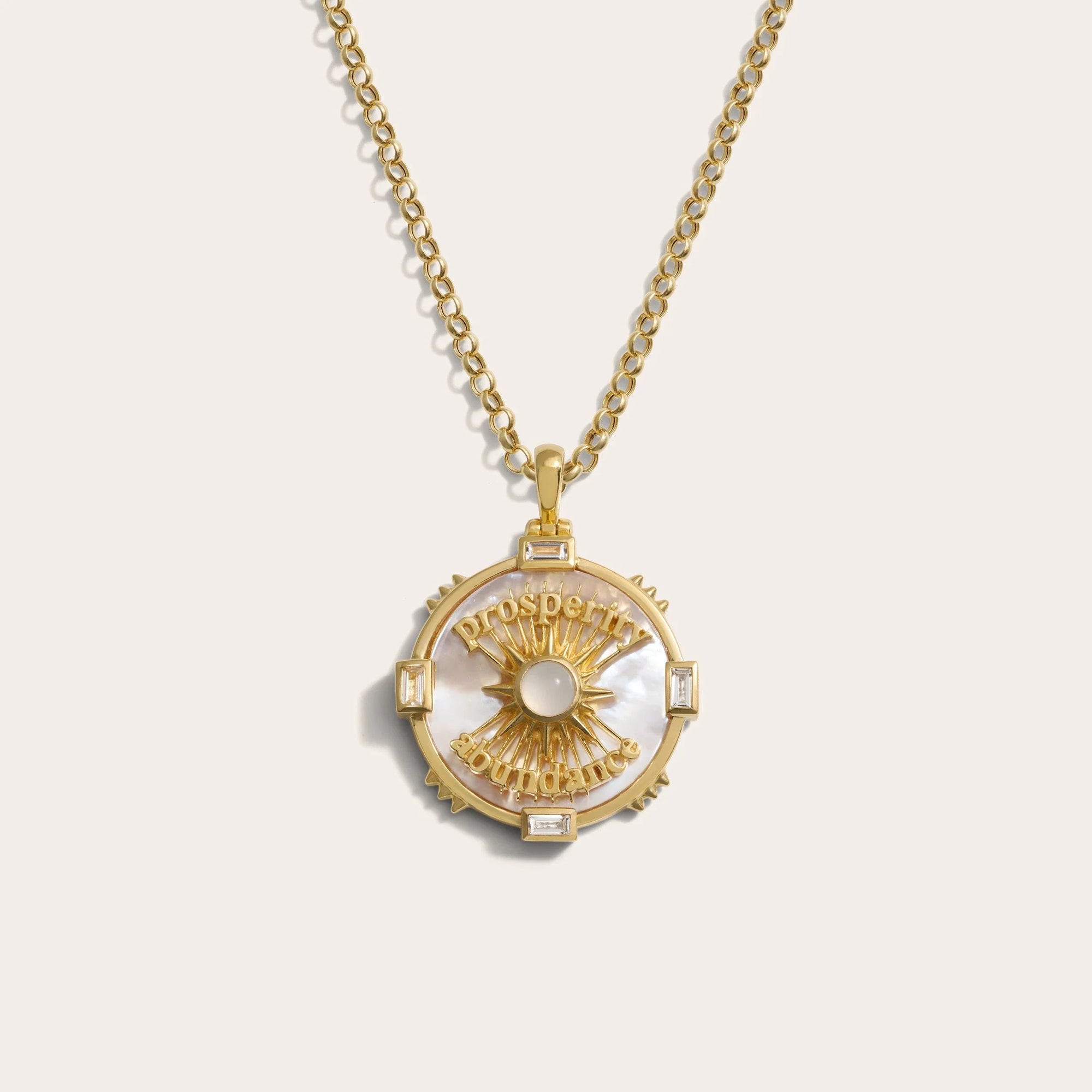 Awe Inspired - Prosperity Affirmation Coin Necklace - 14K Yellow Gold Vermeil