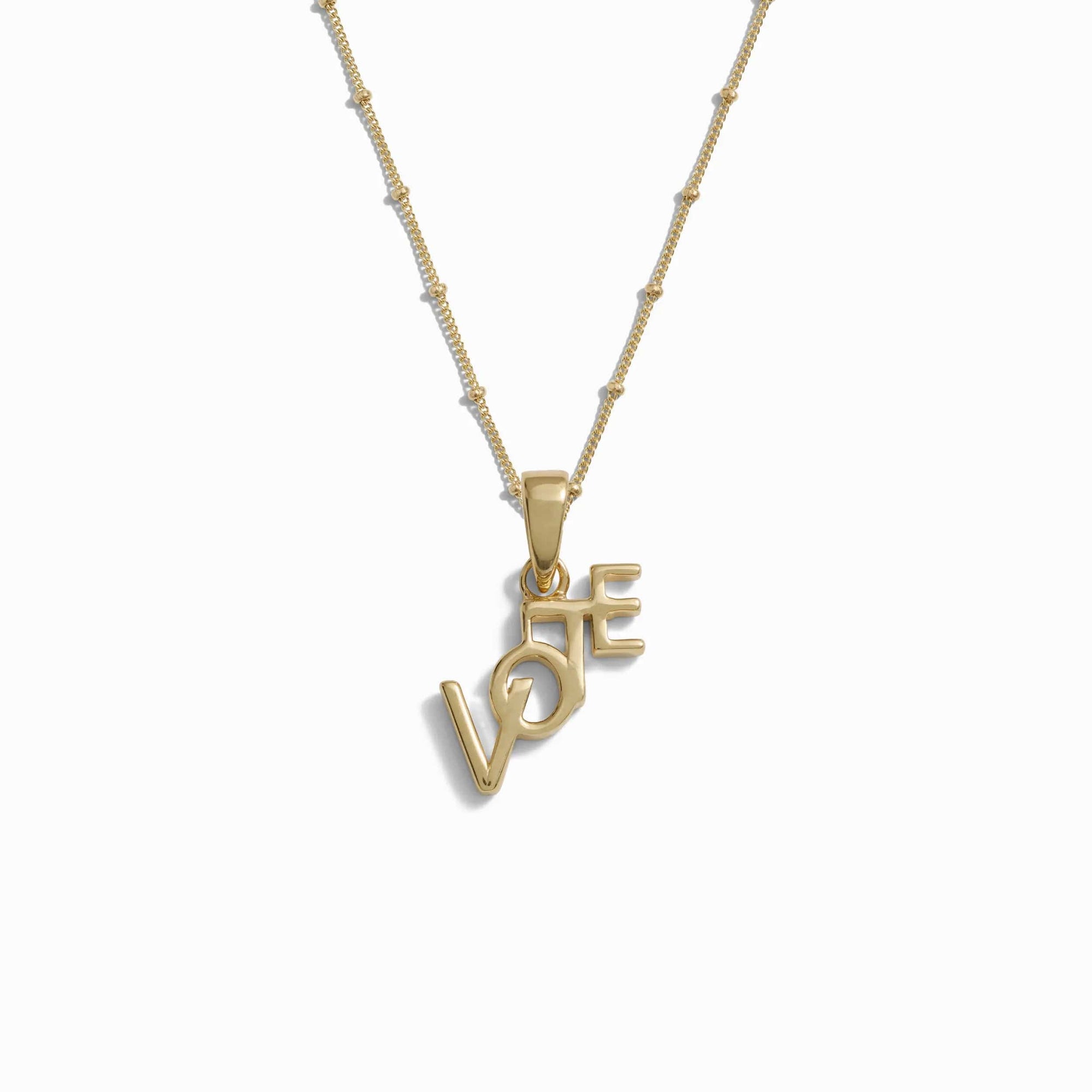 Awe Inspired - Vote Necklace - 14K Yellow Gold Vermeil