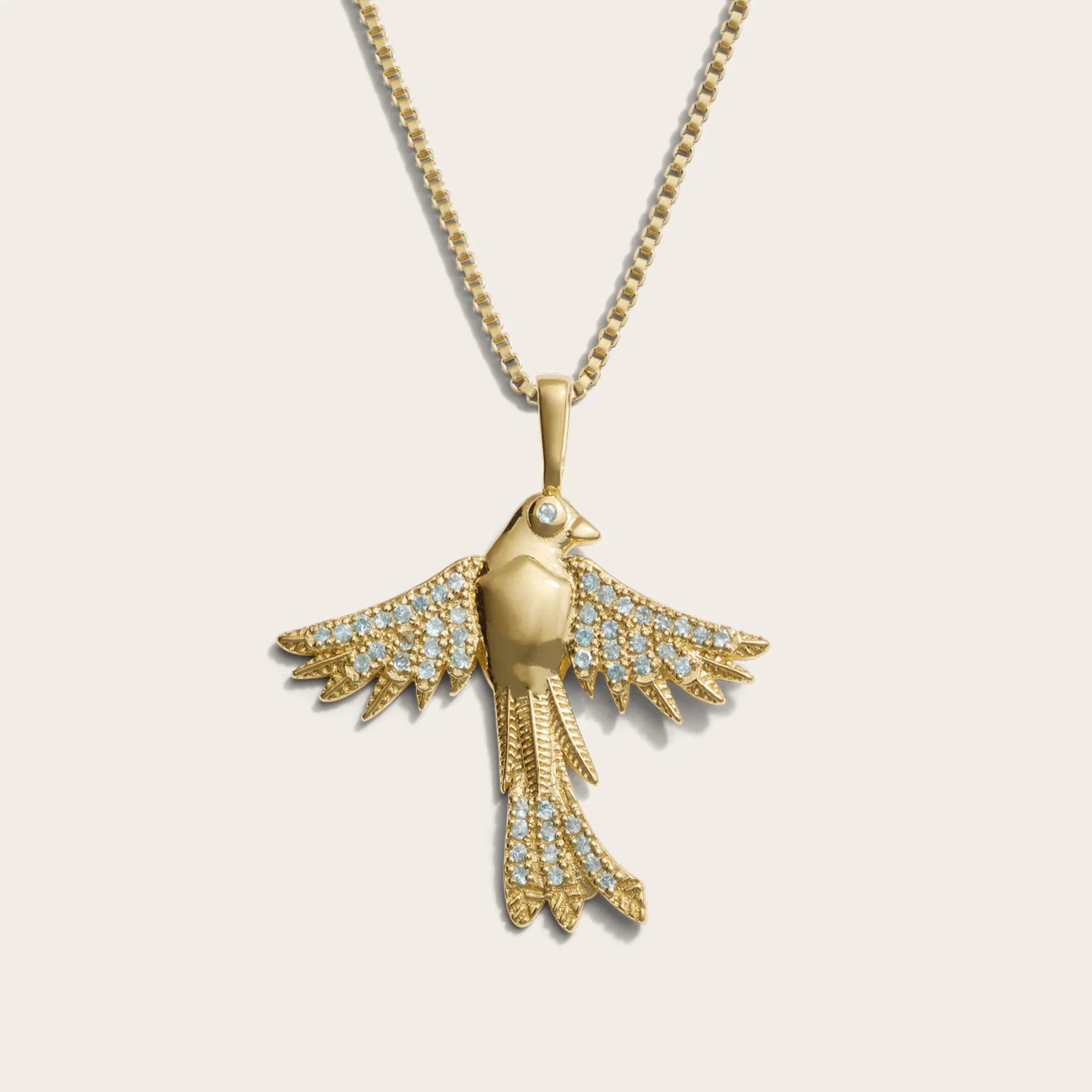 Awe Inspired - Suffragist Bluebird Necklace - 14K Yellow Gold Vermeil