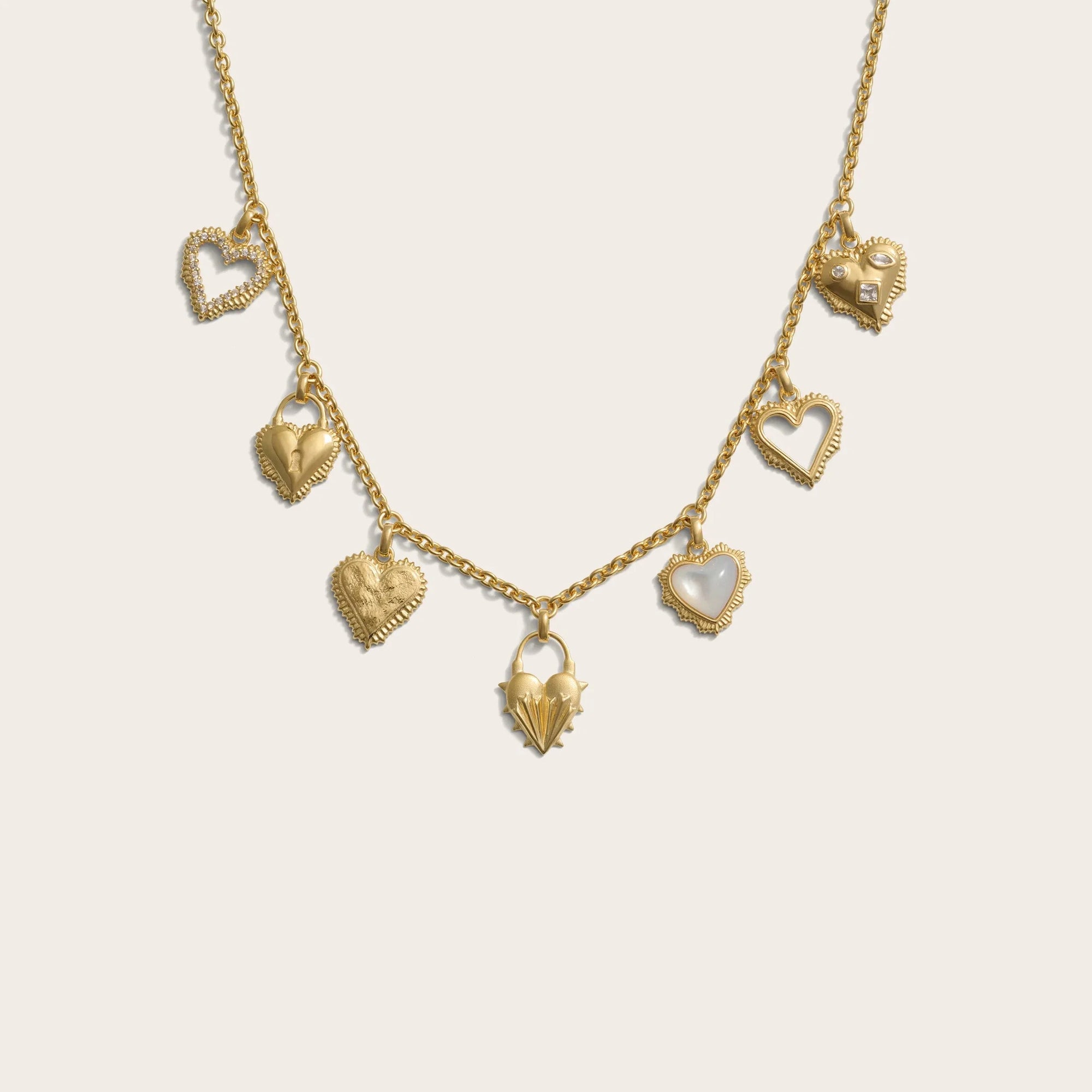 Awe Inspired - Mini Radiant Heart Charm Necklace - 14K Yellow Gold Vermeil