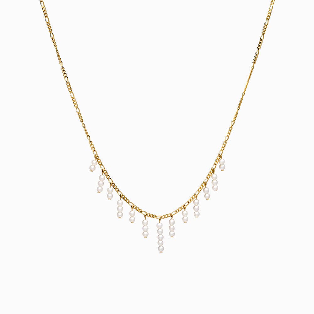 Awe Inspired - Pearl Shaker Strand Necklace - 14K Yellow Gold Vermeil