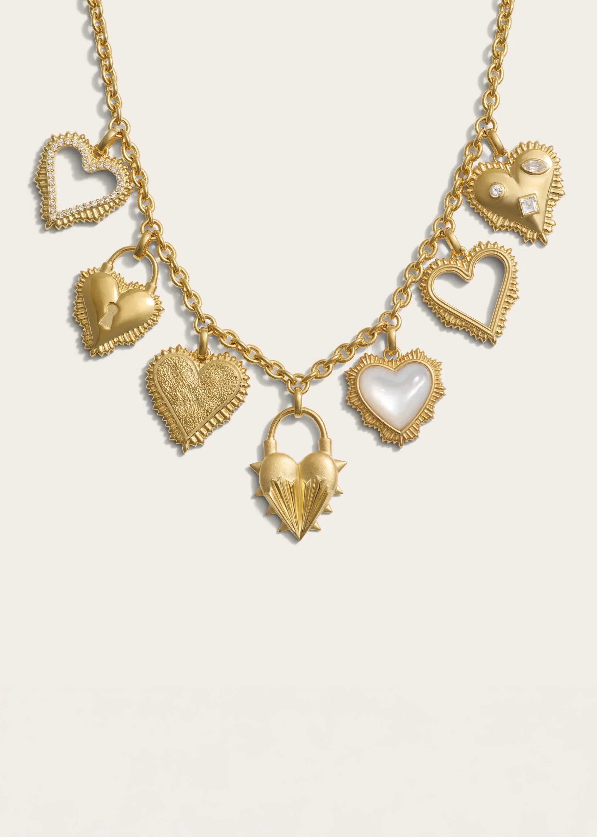 Awe Inspired - Radiant Heart Statement Charm Necklace -