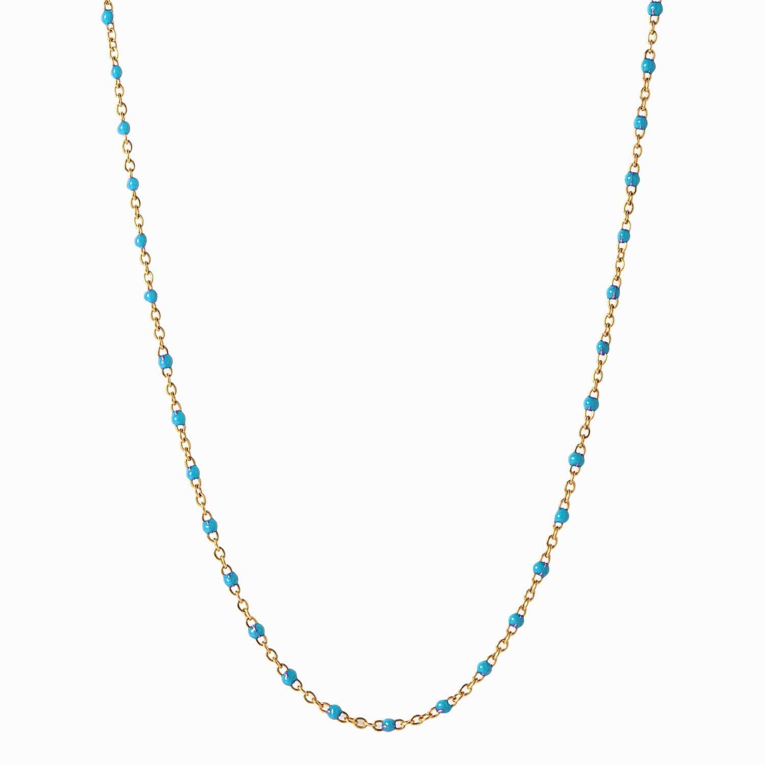 Awe Inspired - Mint Colored Enamel Necklace - 14K Yellow Gold Vermeil Mint