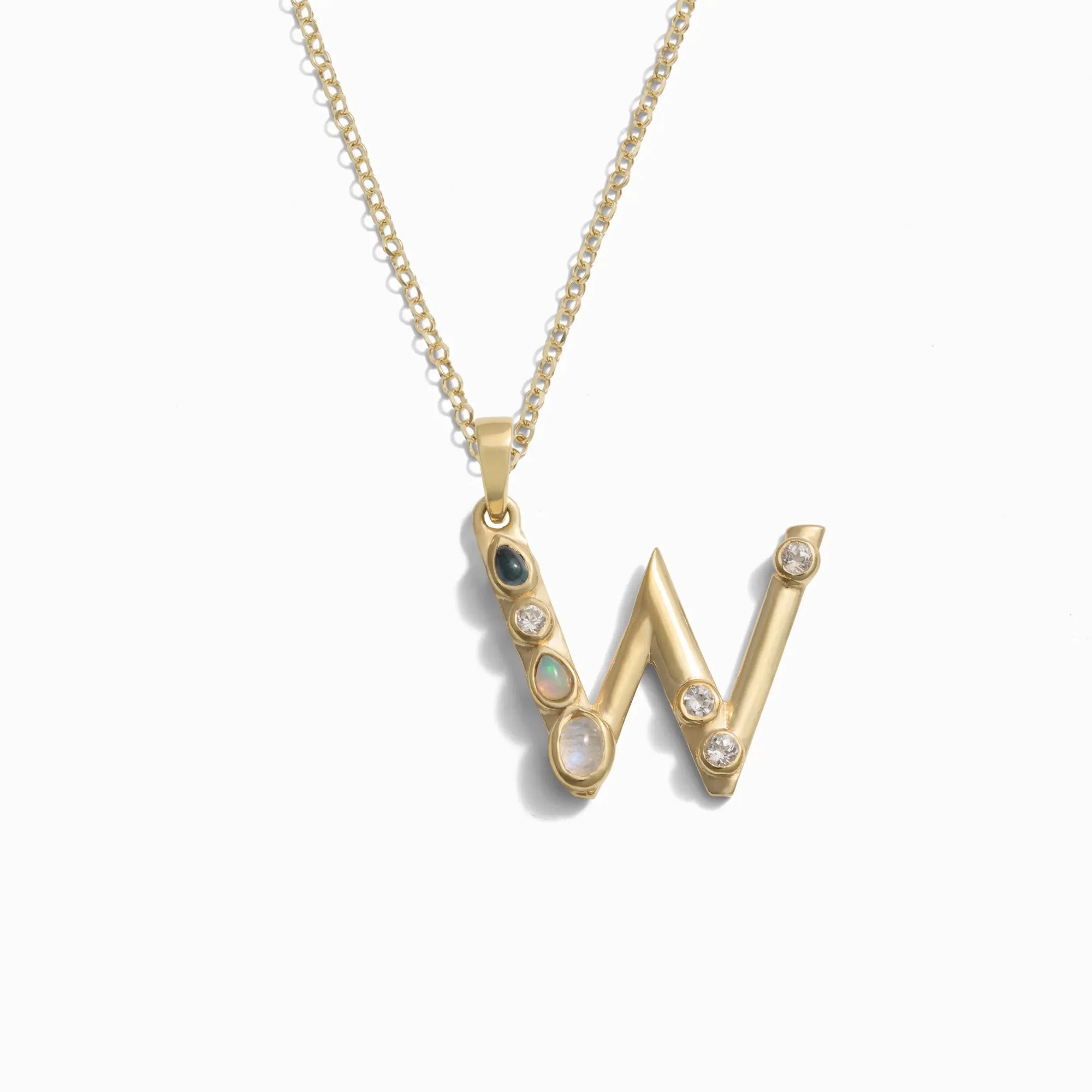 Awe Inspired - Gold Gemstone Initial Necklace - 14K Yellow Gold Vermeil W
