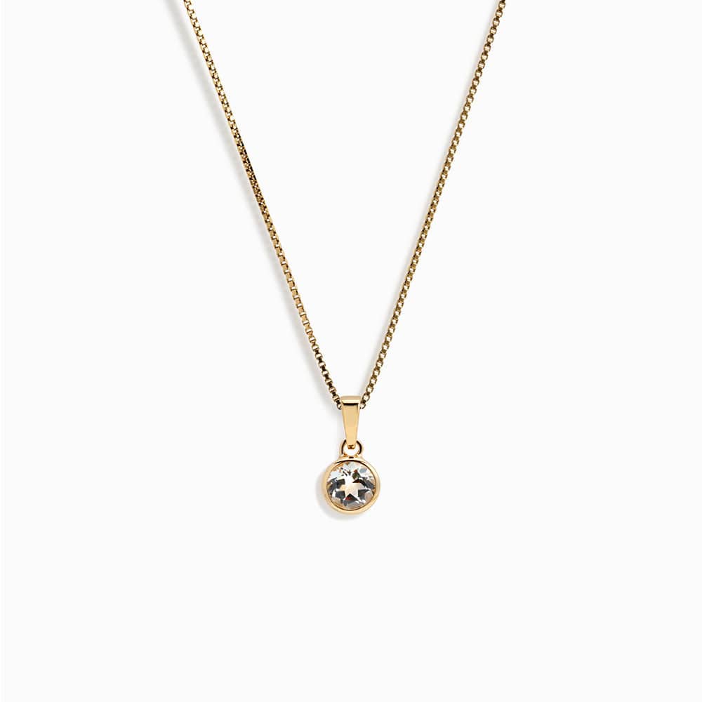 Awe Inspired - Gemstone Necklace - 14K Yellow Gold Vermeil White Topaz