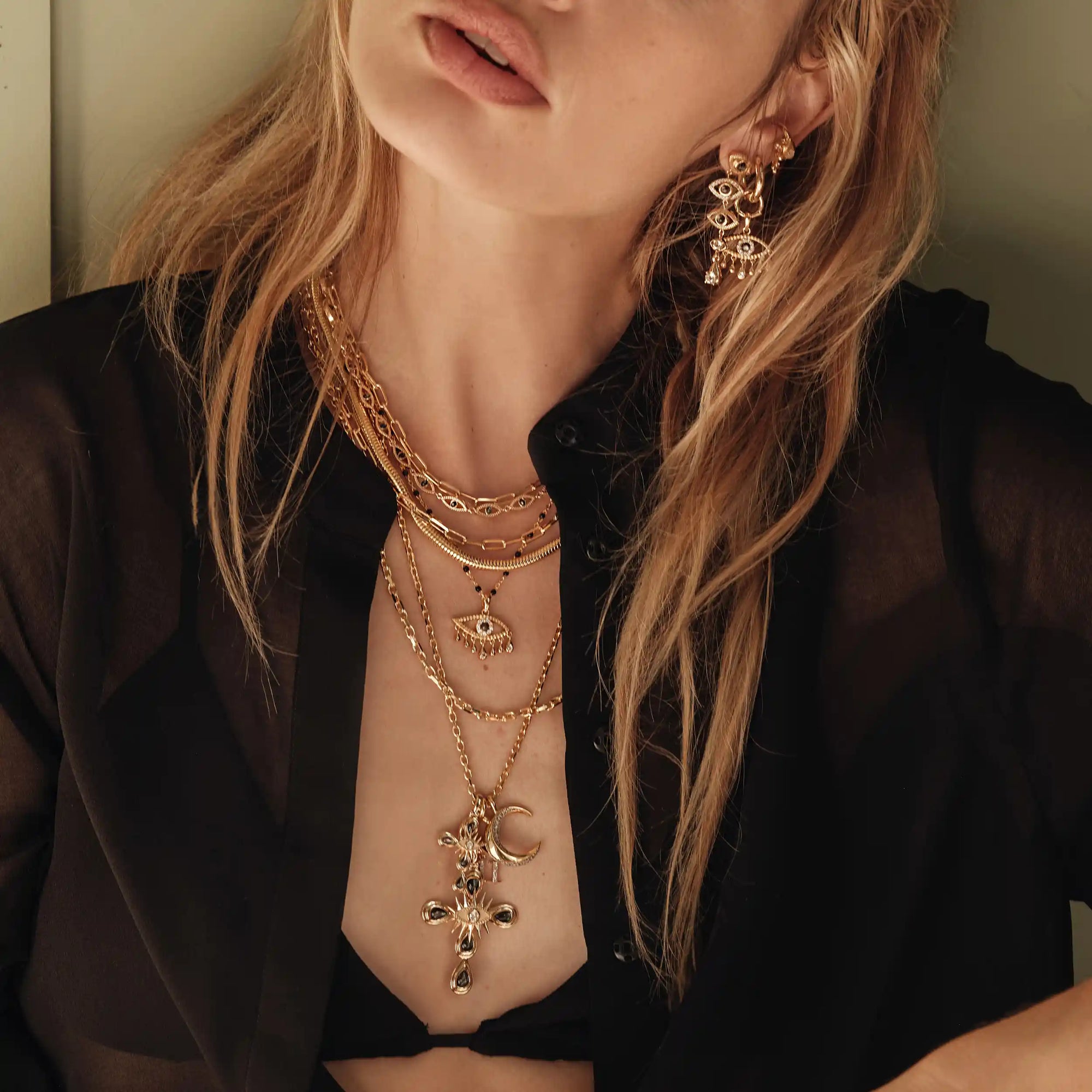 Awe Inspired - Third Eye Cross Necklace -