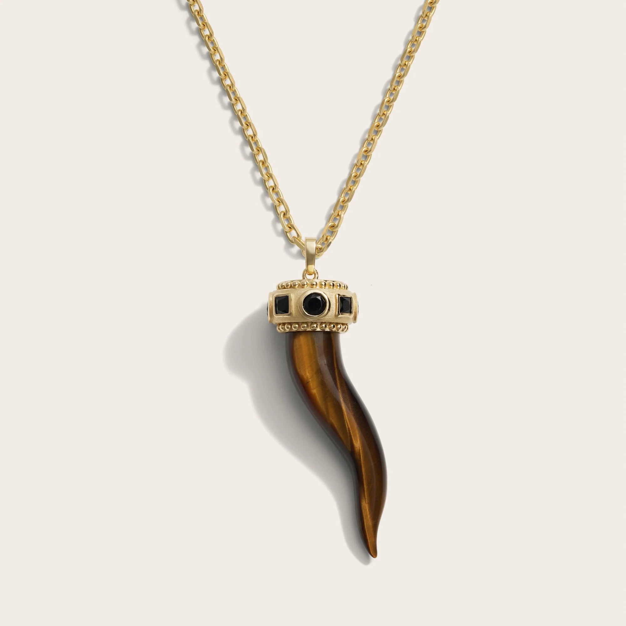 Awe Inspired - Men's Tiger's Eye Horn Necklace -