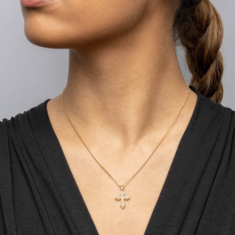 Awe Inspired - Pearl Cross Necklace -
