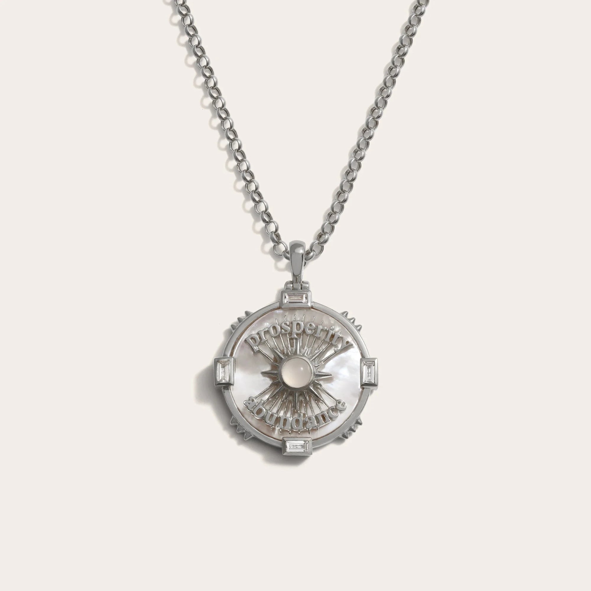 Awe Inspired - Prosperity Affirmation Coin Necklace - 925 Sterling Silver