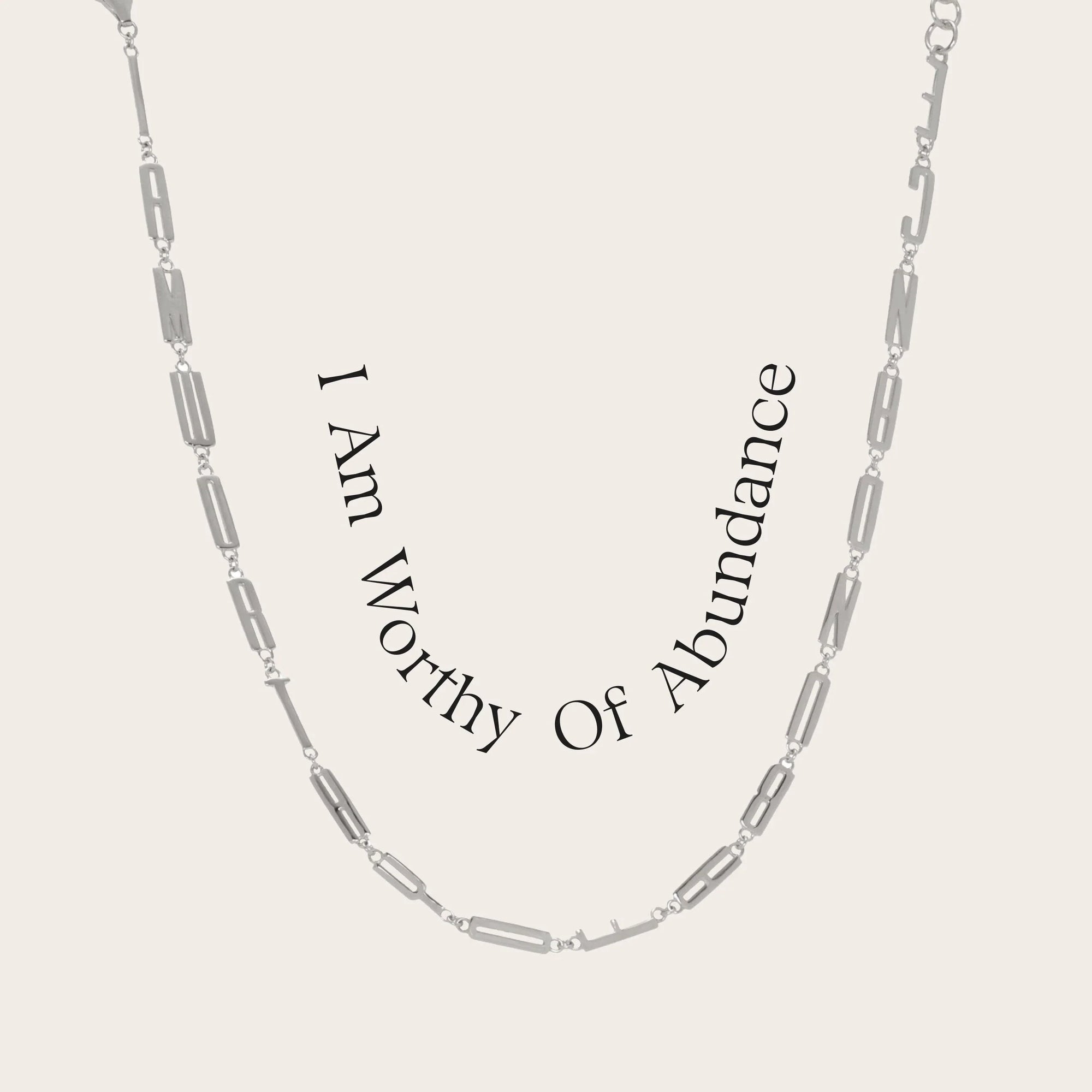 Awe Inspired - Affirmation Necklace - 925 Sterling Silver I Am Worthy of Abundance