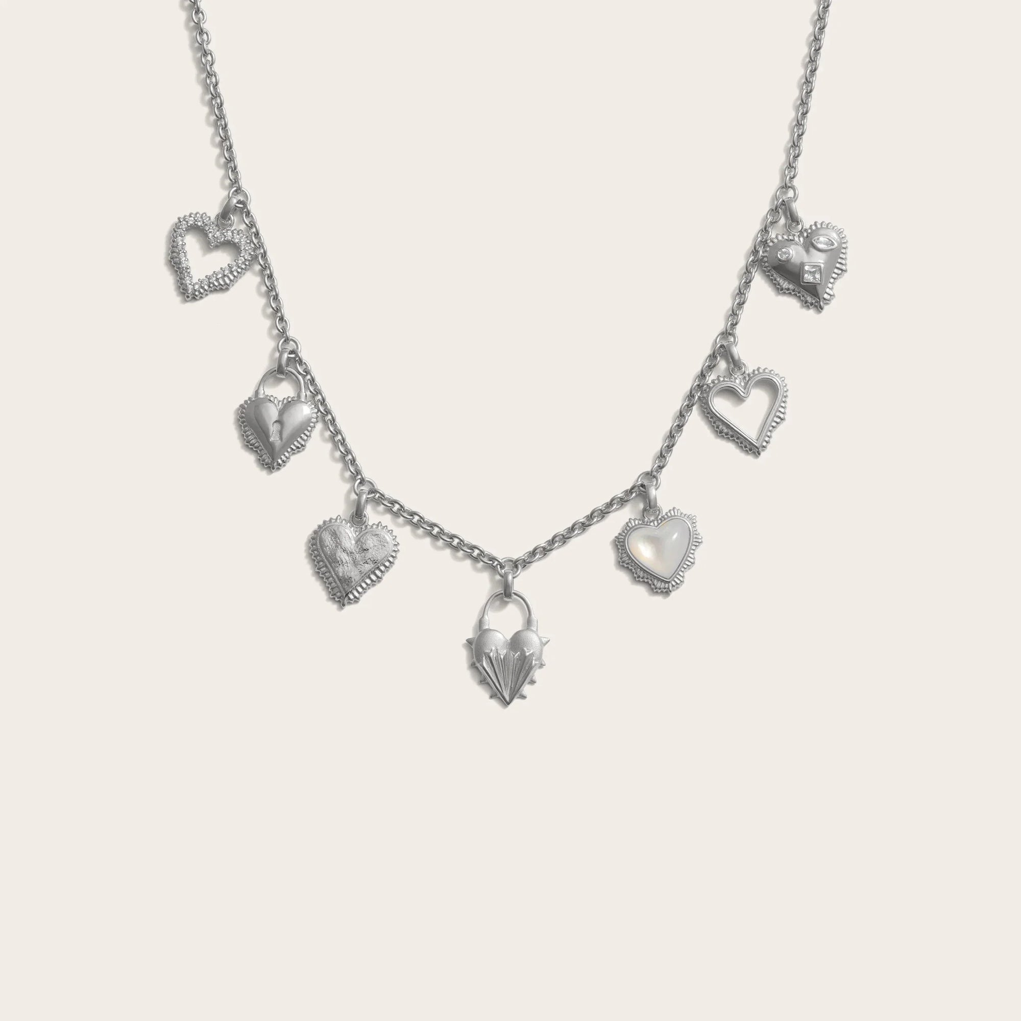 Awe Inspired - Mini Radiant Heart Charm Necklace - 925 Sterling Silver