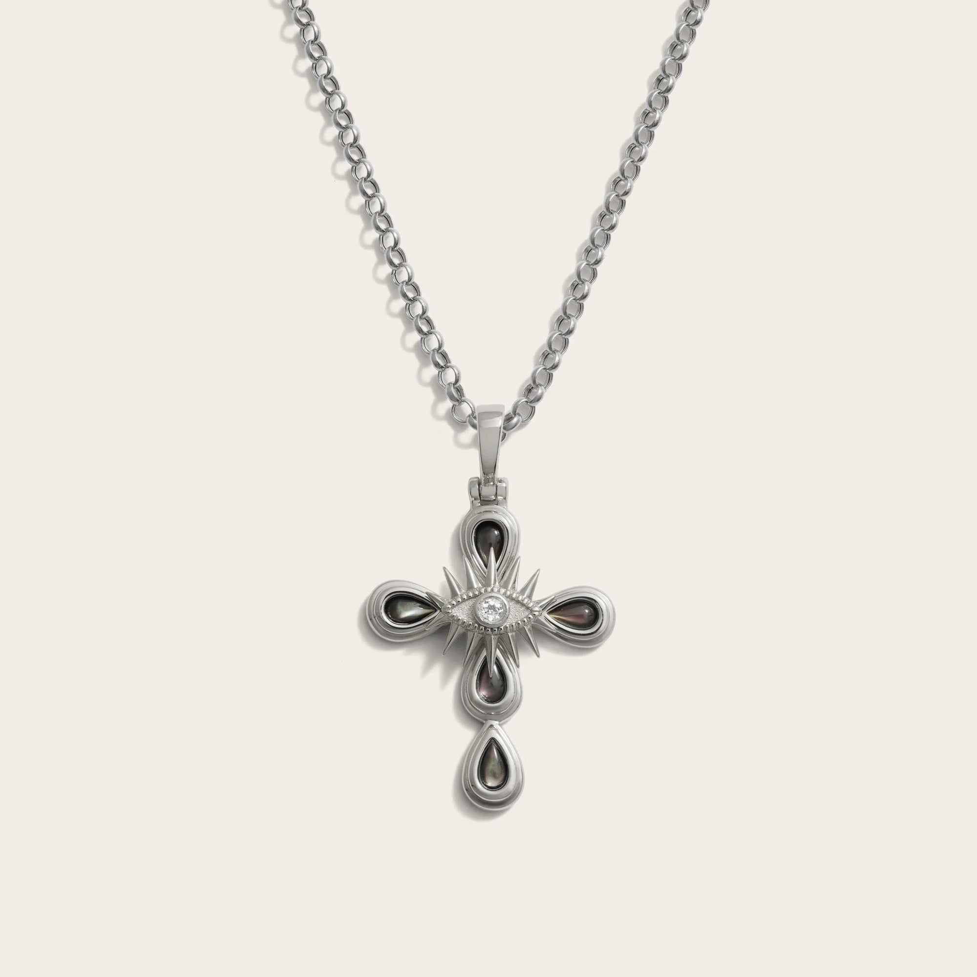Awe Inspired - Third Eye Cross Necklace - 925 Sterling Silver