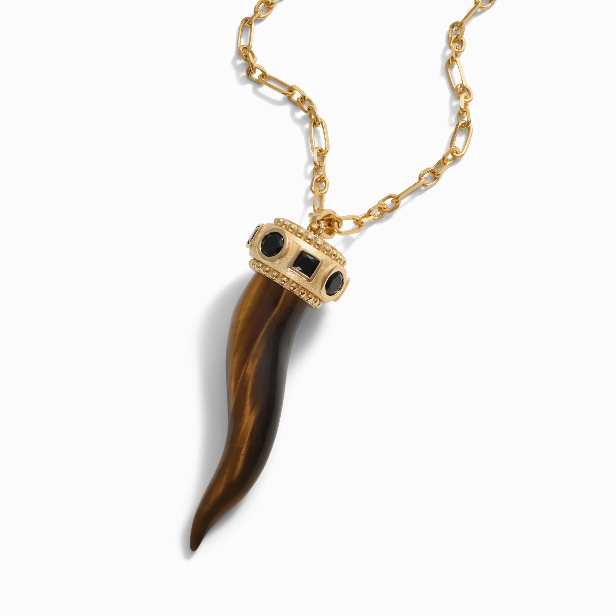 Awe Inspired - Tiger's Eye Horn Necklace -