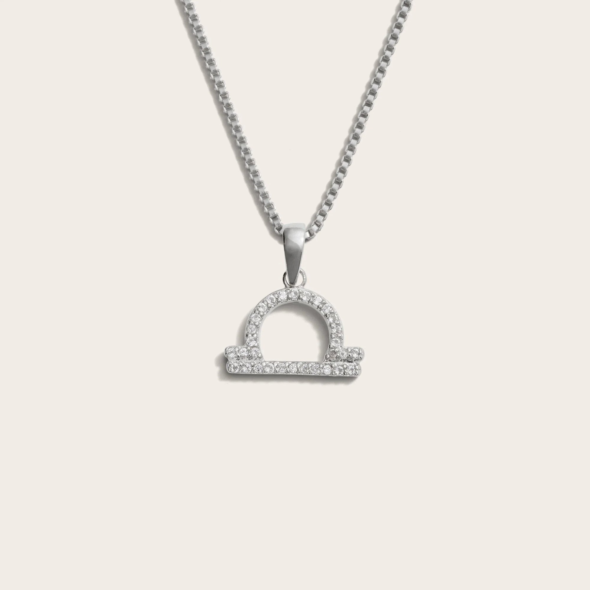 Awe Inspired - Zodiac Gemstone Necklace - 925 Sterling Silver Libra Mini