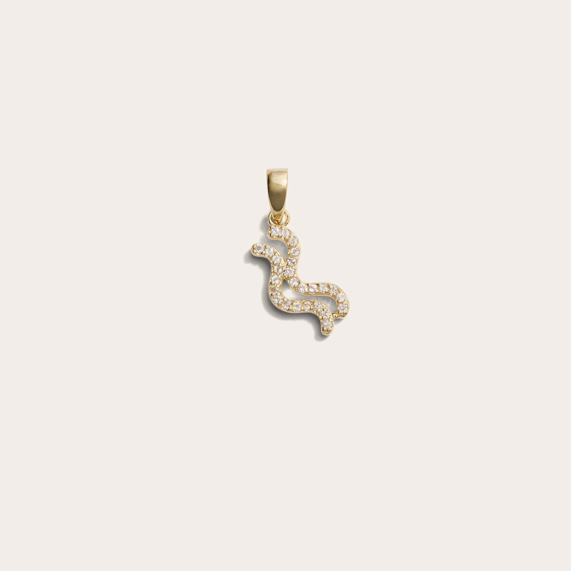 Awe Inspired - Zodiac Gemstone Amulet - 14K Yellow Gold Vermeil Aquarius Mini