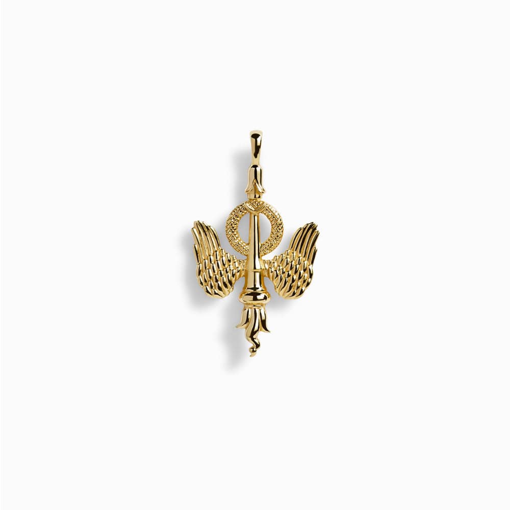 Awe Inspired - Inverted Torch Amulet - 14K Yellow Gold Vermeil Large