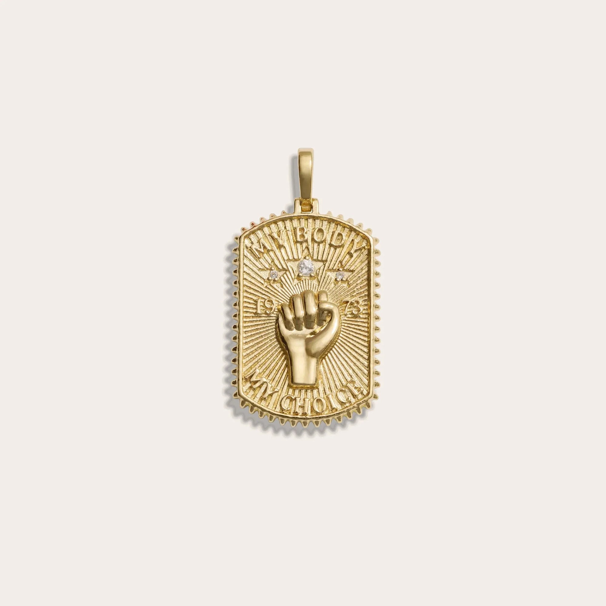 Awe Inspired - Pro Roe Dog Tag - 14K Yellow Gold Vermeil Large