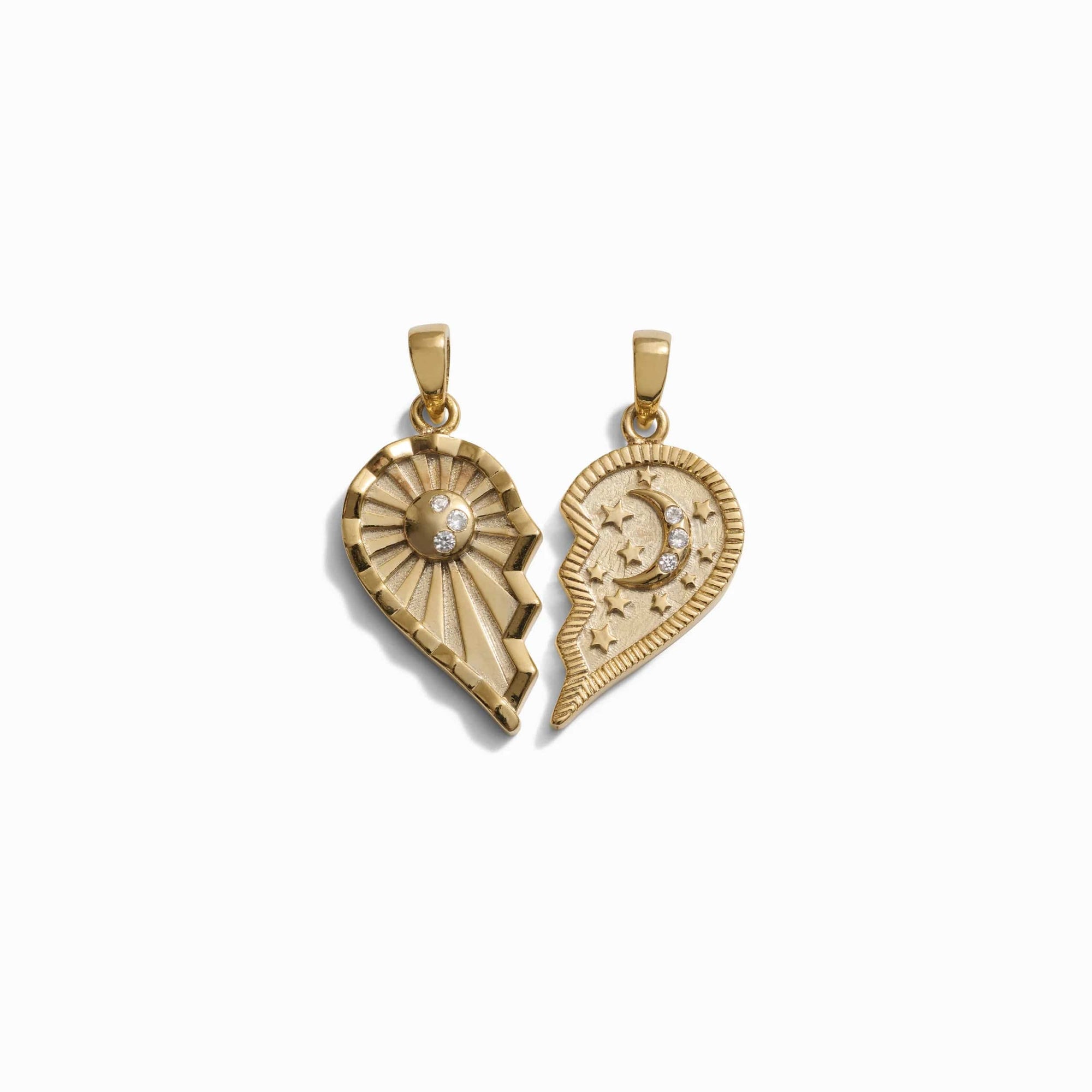 Awe Inspired - Sun & Moon Friendship Amulets - 14K Yellow Gold Vermeil Large