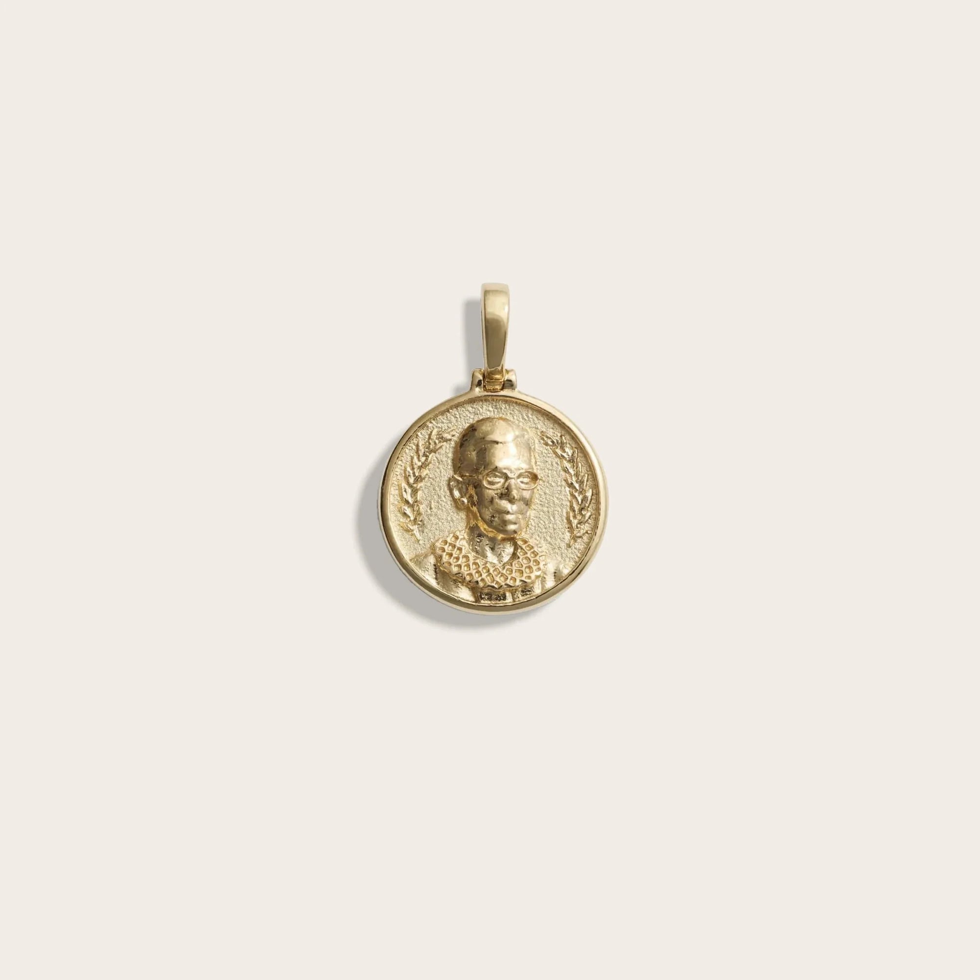 Awe Inspired - Mini Ruth Bader Ginsburg Pendant - 14K Yellow Gold Vermeil Mini
