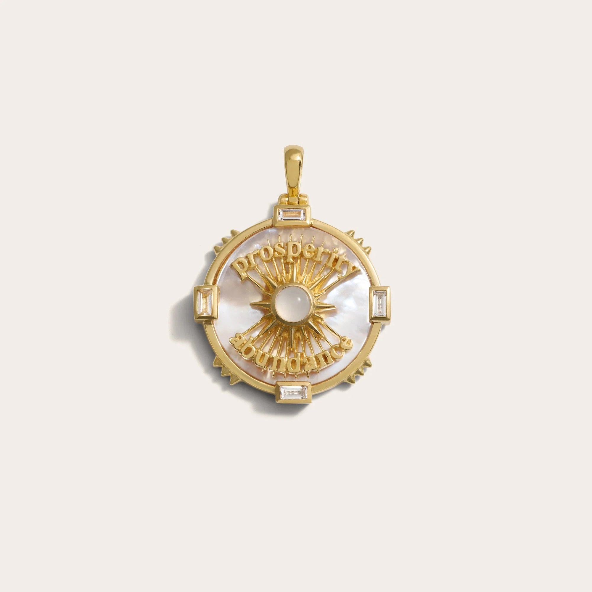 Awe Inspired - Prosperity Affirmation Coin Pendant - 14K Yellow Gold Vermeil