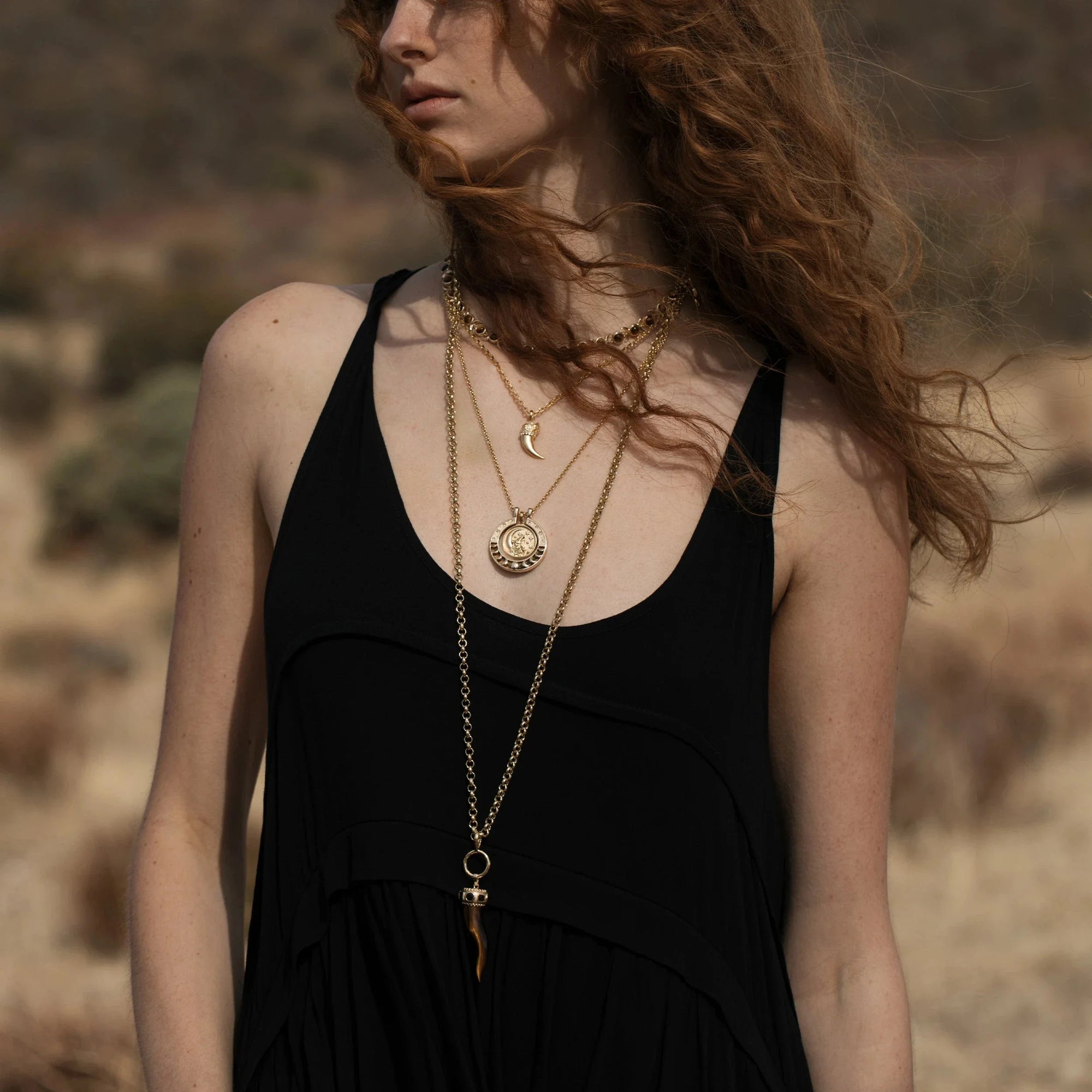 Awe Inspired - Tiger's Eye Horn Pendant -