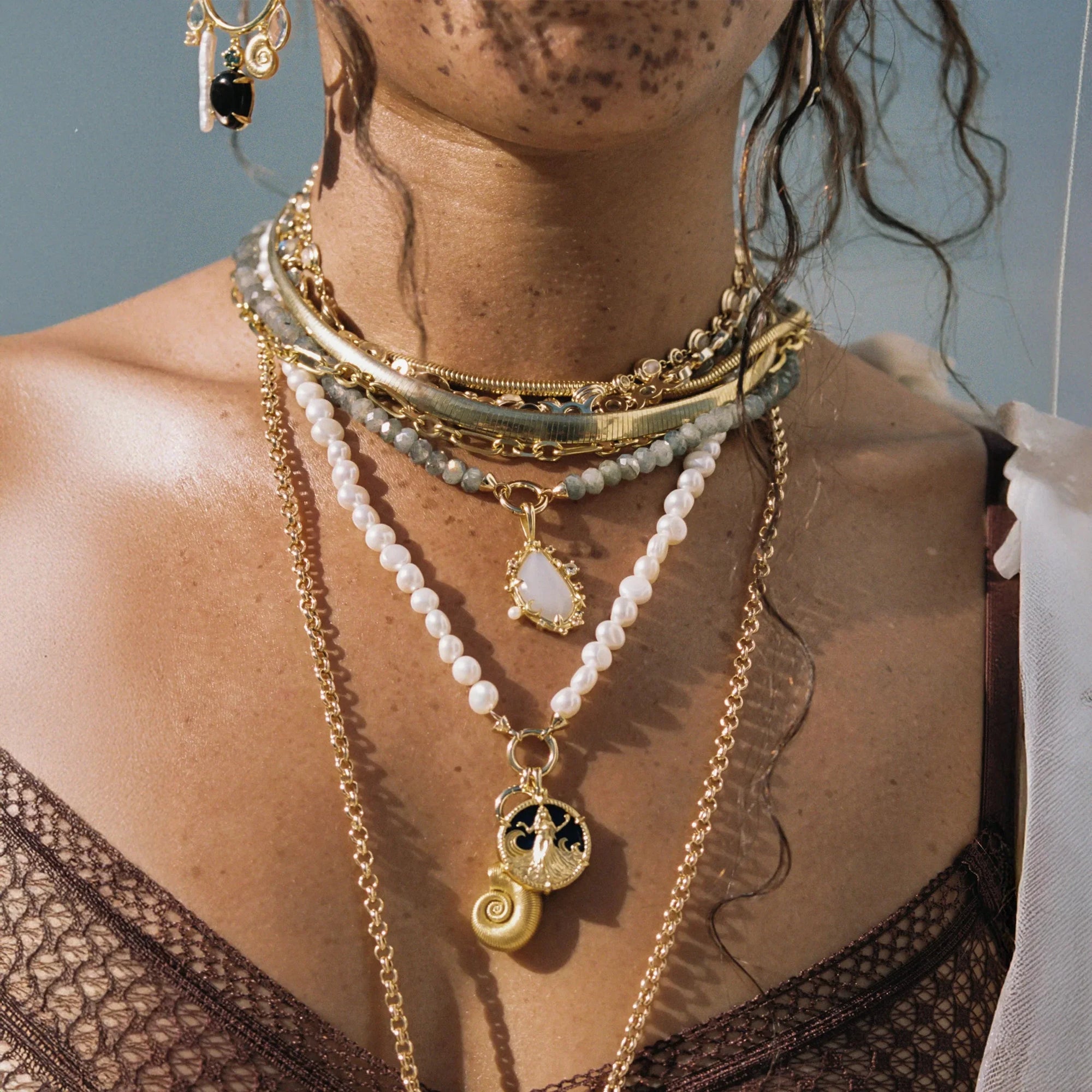 Awe Inspired - Gemstone Charm Necklace -