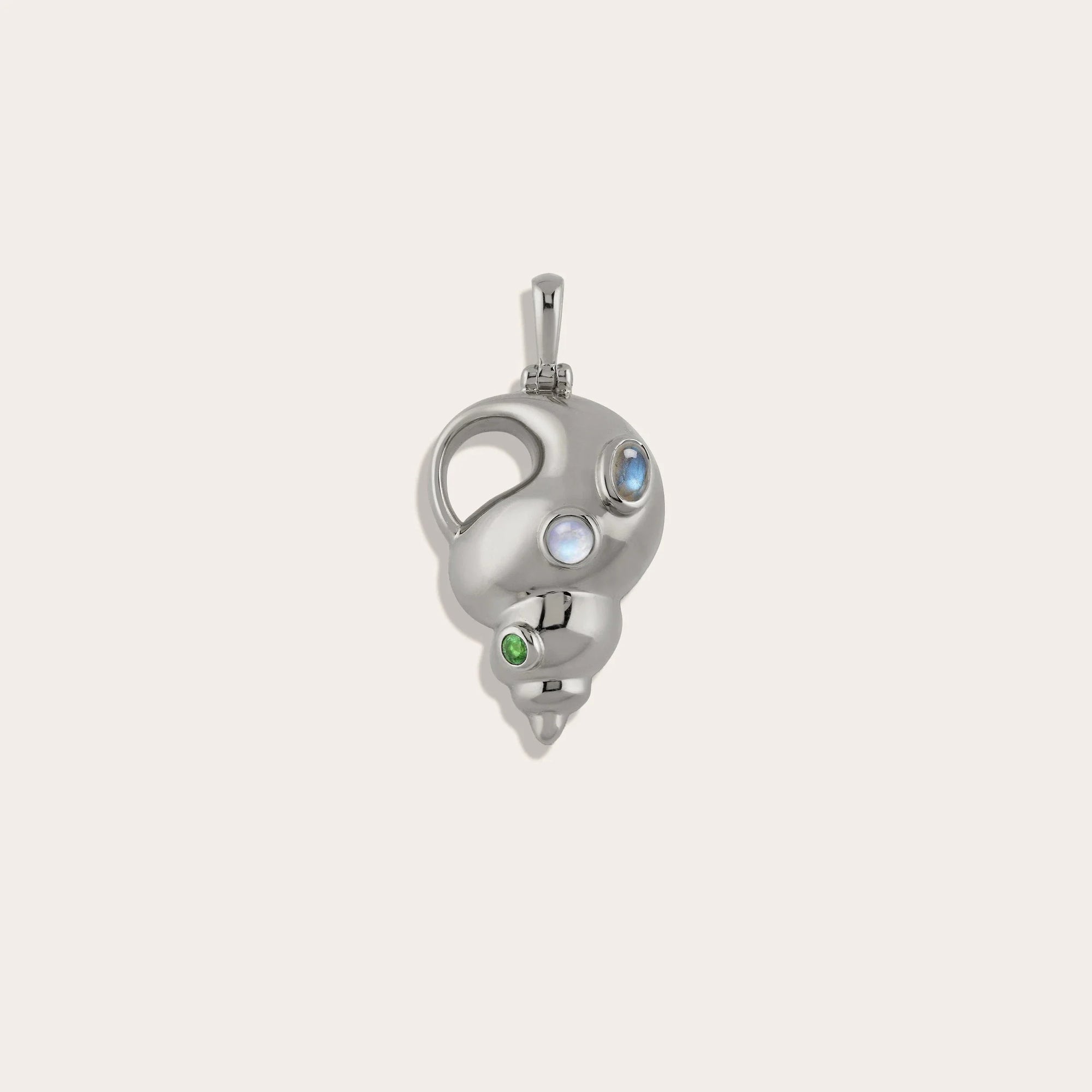 Awe Inspired - Gemstone Conch Pendant - 925 Sterling Silver