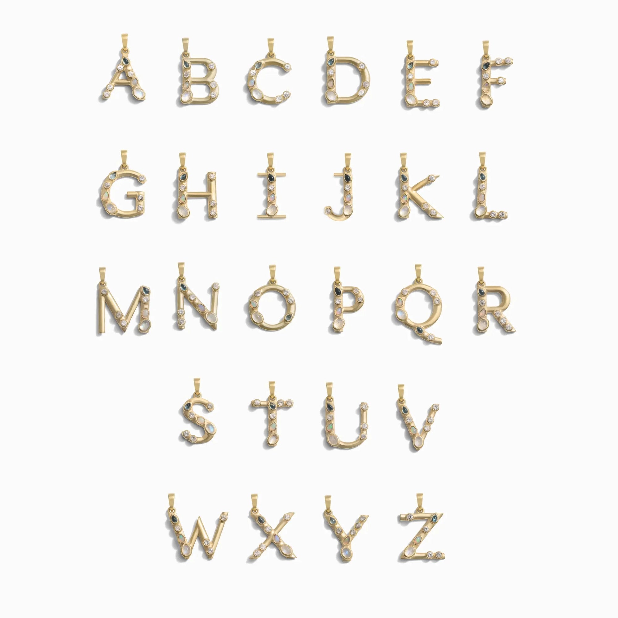 Awe Inspired - Gold Gemstone Initial Necklace -