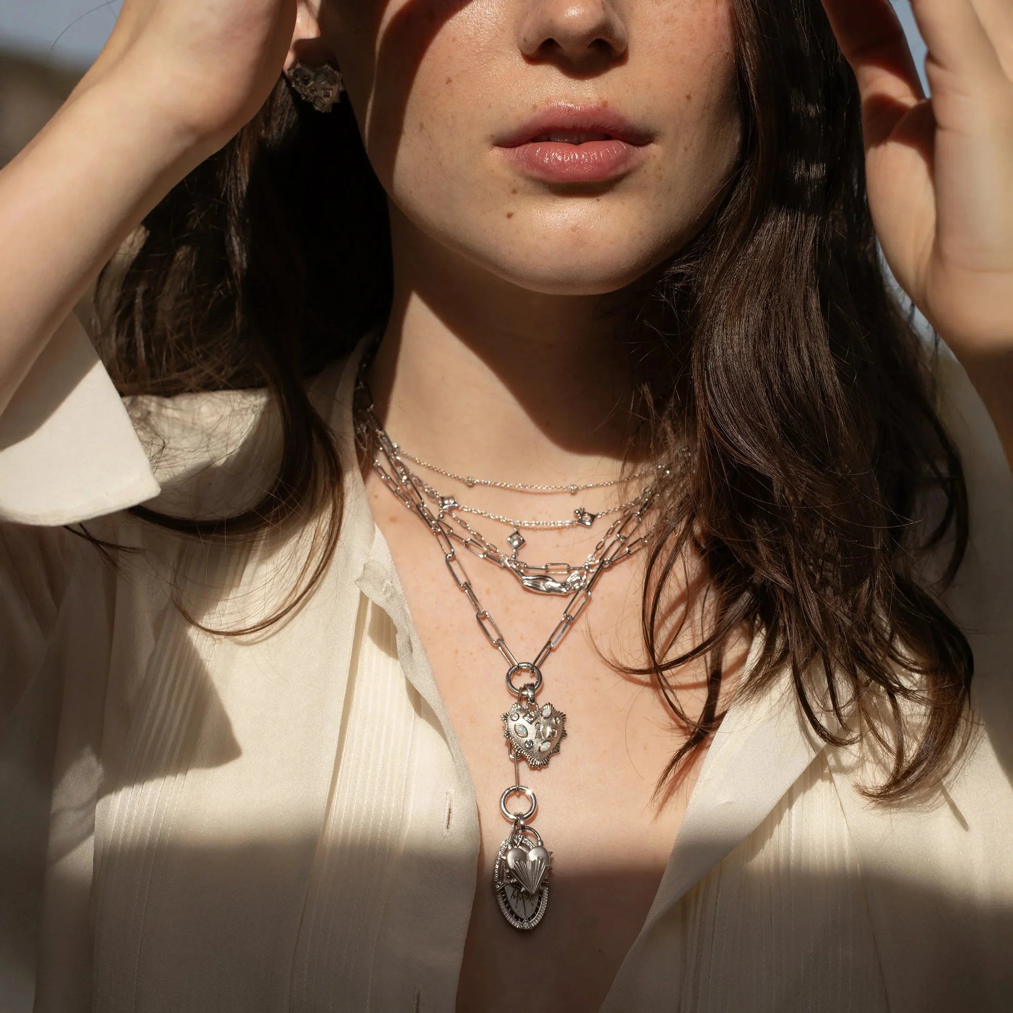 Awe Inspired - Gemstone Locked Radiant Heart Pendant -
