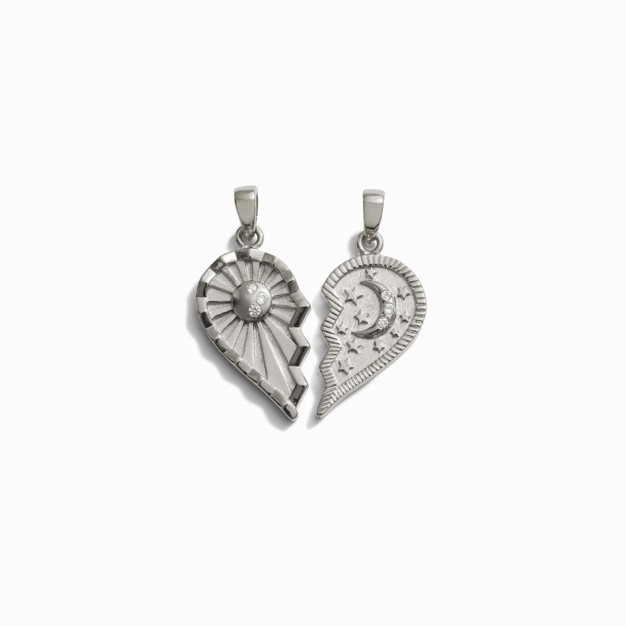 Awe Inspired - Sun & Moon Friendship Amulets - 925 Sterling Silver Large