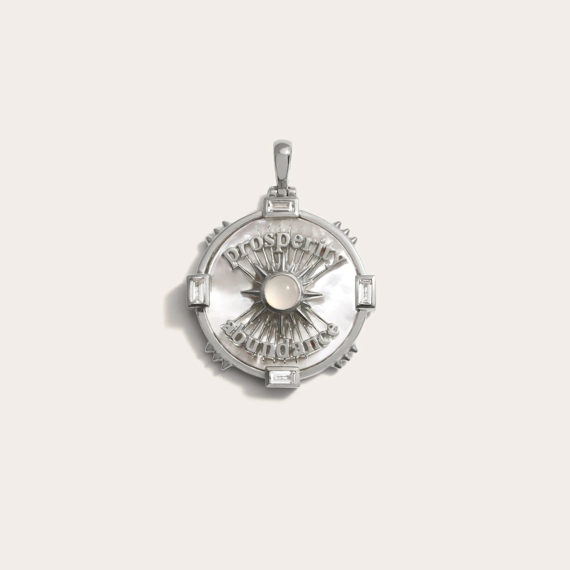 Awe Inspired - Prosperity Affirmation Coin Pendant - 925 Sterling Silver