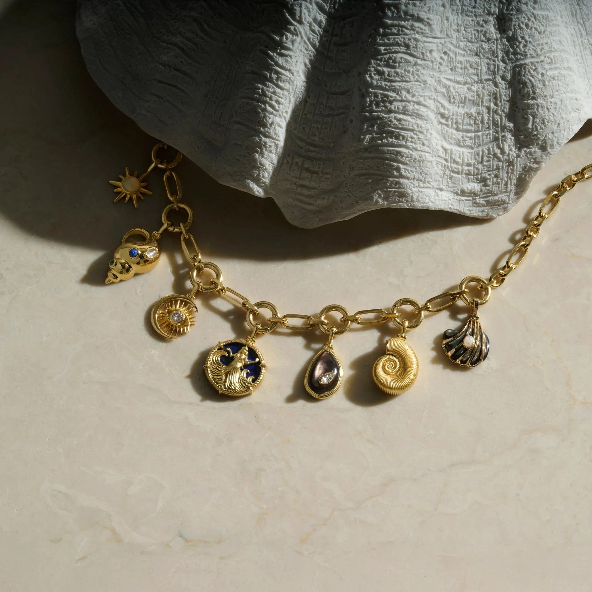 Awe Inspired - Gemstone Conch Pendant -