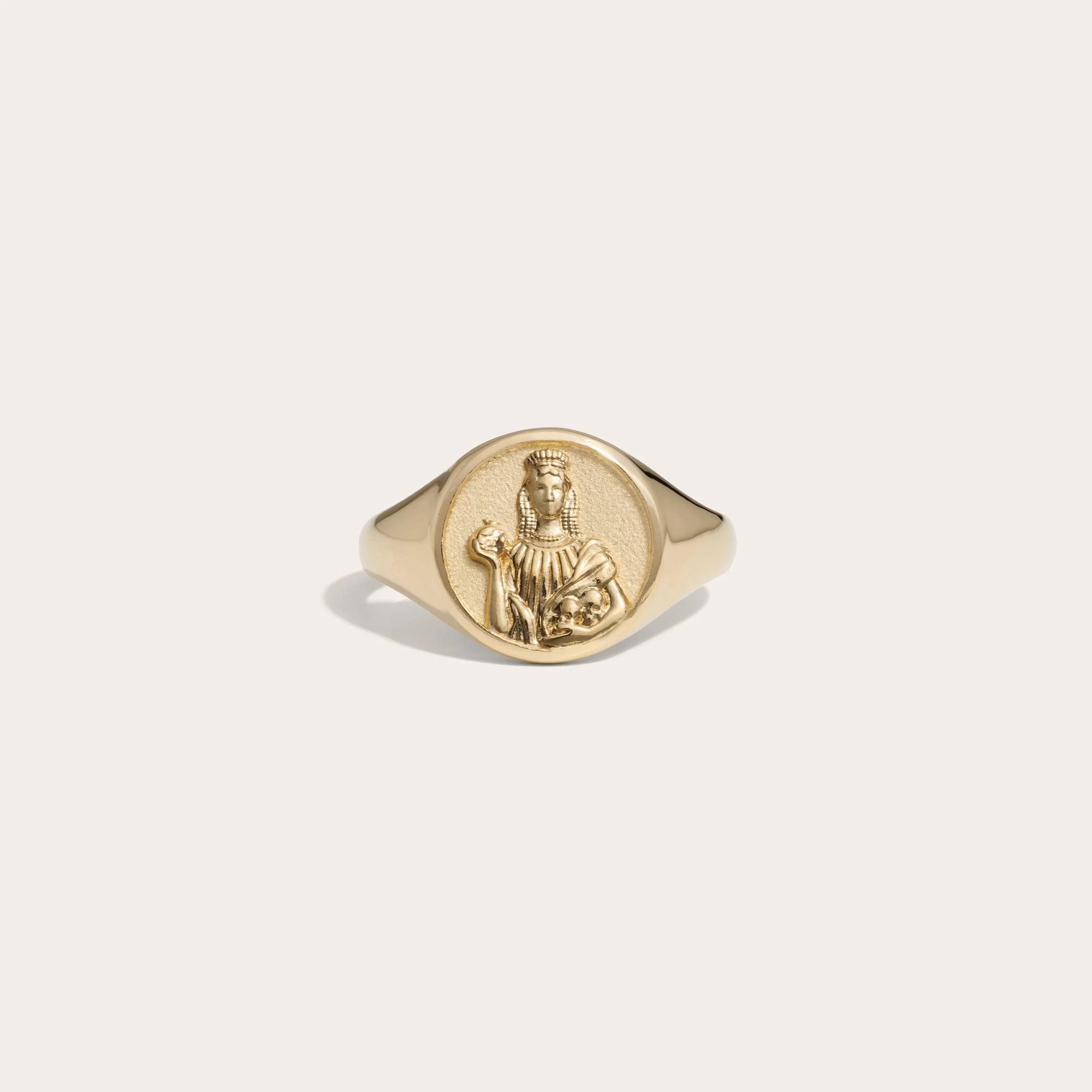 Awe Inspired - Persephone Signet Ring - 14K Yellow Gold Vermeil