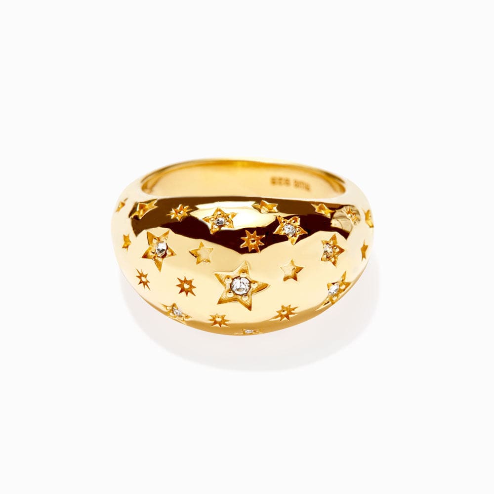 Awe Inspired - Starry Night Ring - 14K Yellow Gold Vermeil 4