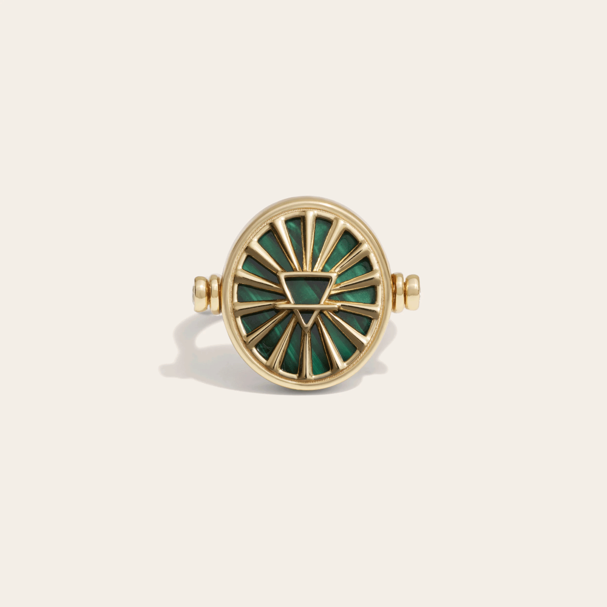 Awe Inspired - Capricorn & Earth Flip Ring - 14K Yellow Gold Vermeil