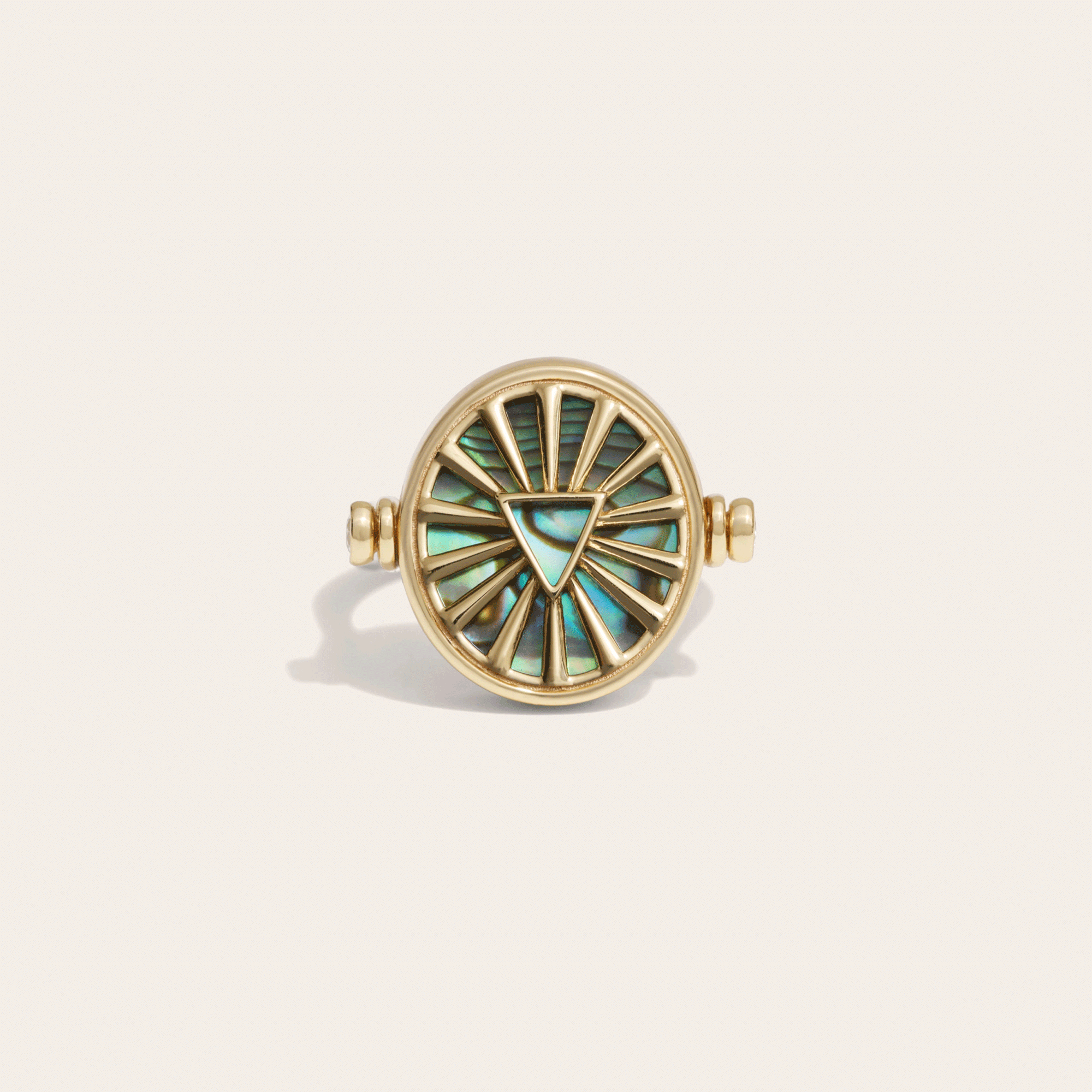 Awe Inspired - Pisces & Water Flip Ring - 14K Yellow Gold Vermeil