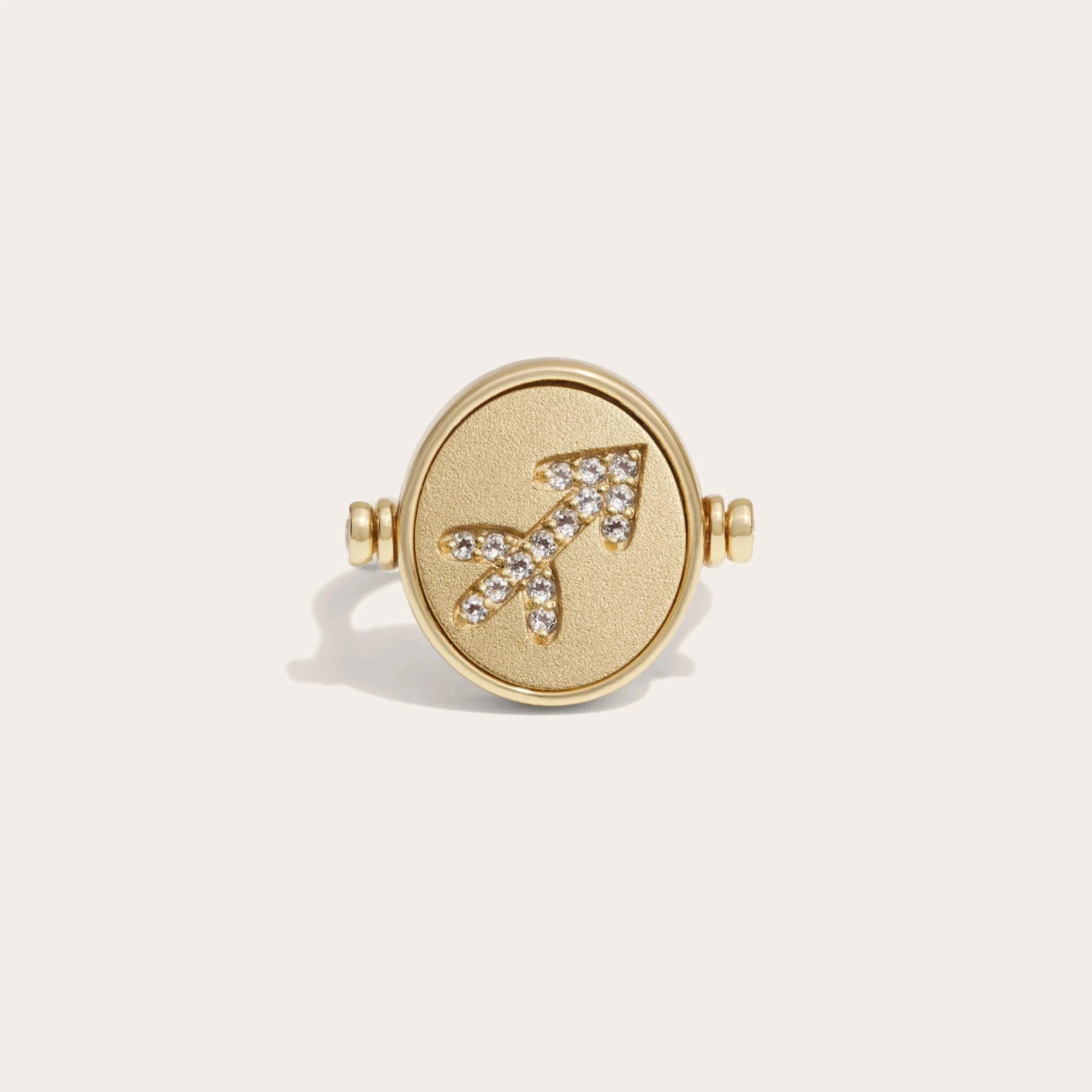 Awe Inspired - Sagittarius & Fire Flip Ring - 14K Yellow Gold Vermeil