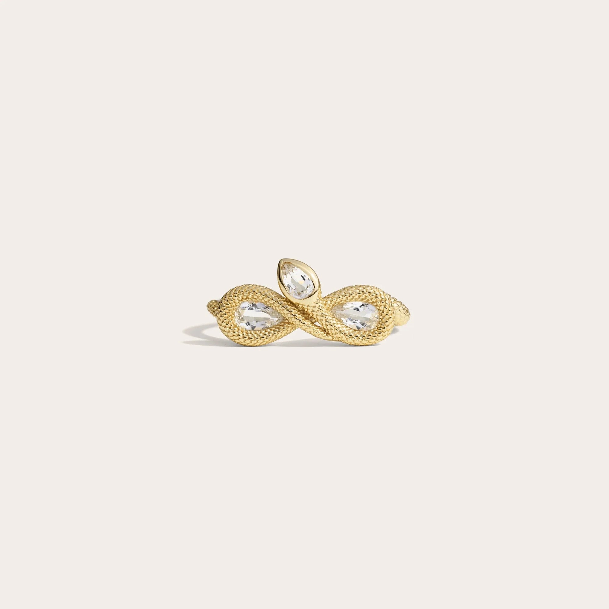 Awe Inspired - Infinity Snake Ring - 14K Yellow Gold Vermeil