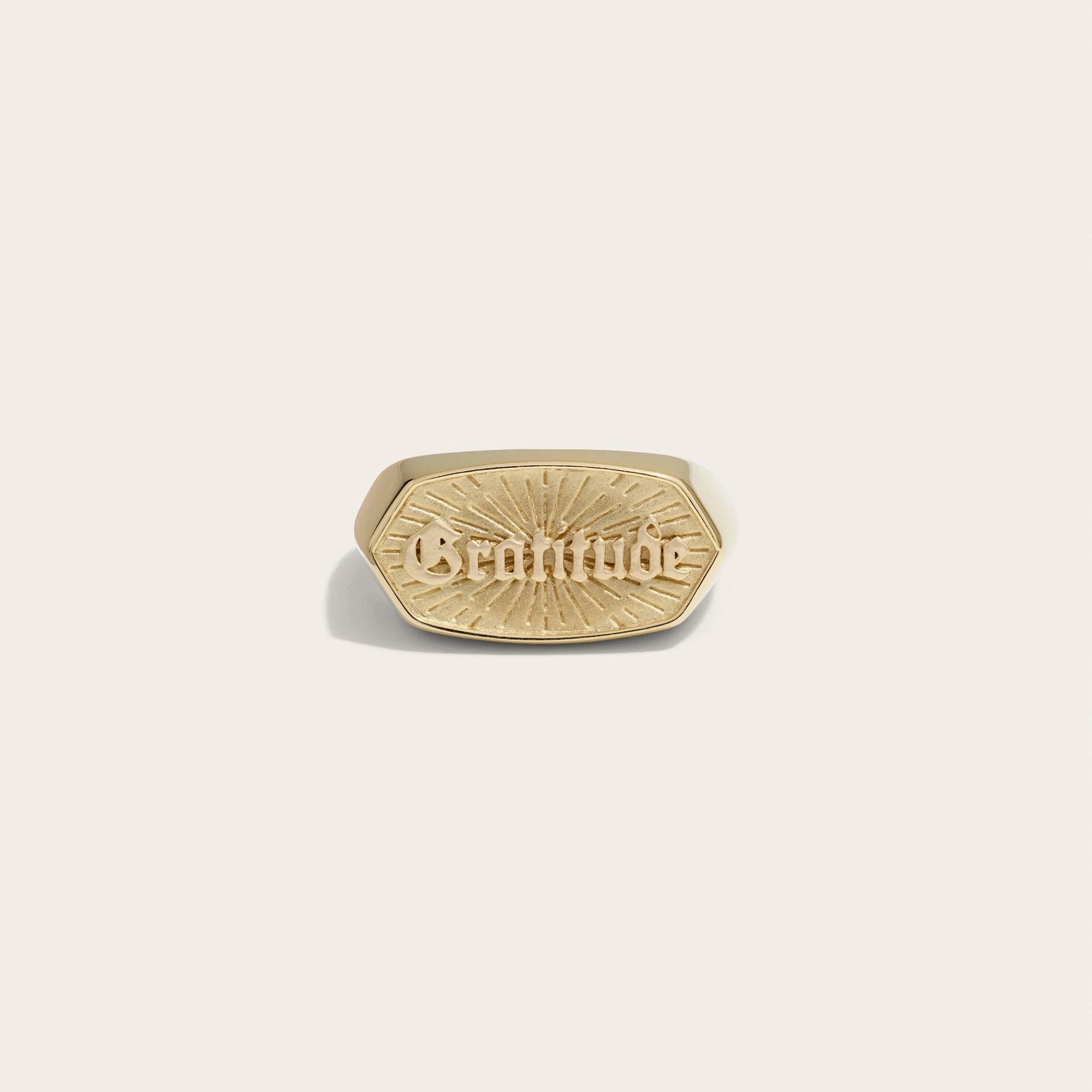 Awe Inspired - Gratitude Affirmation Ring - 14K Yellow Gold Vermeil