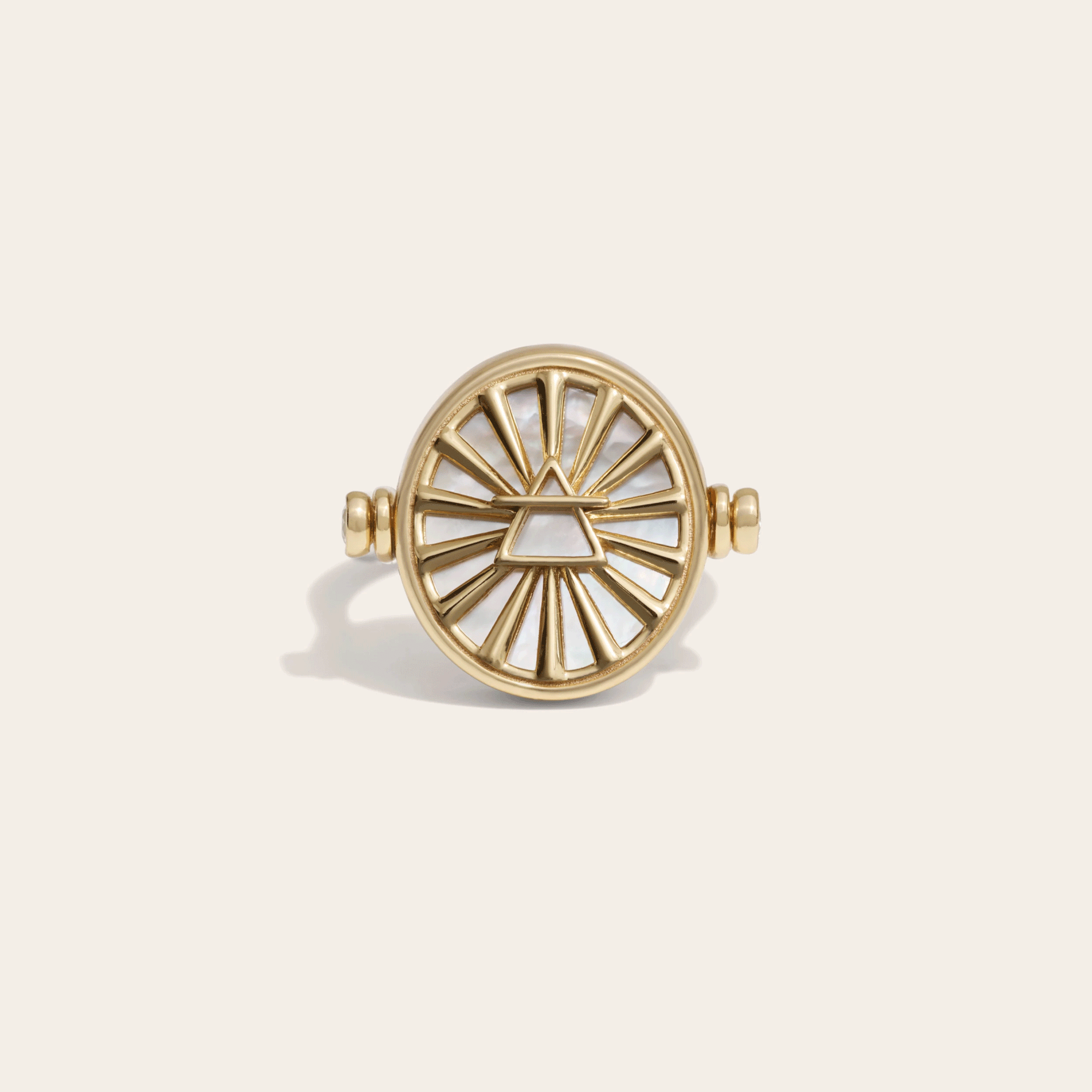 Awe Inspired - Aquarius & Air Flip Ring - 14K Yellow Gold Vermeil