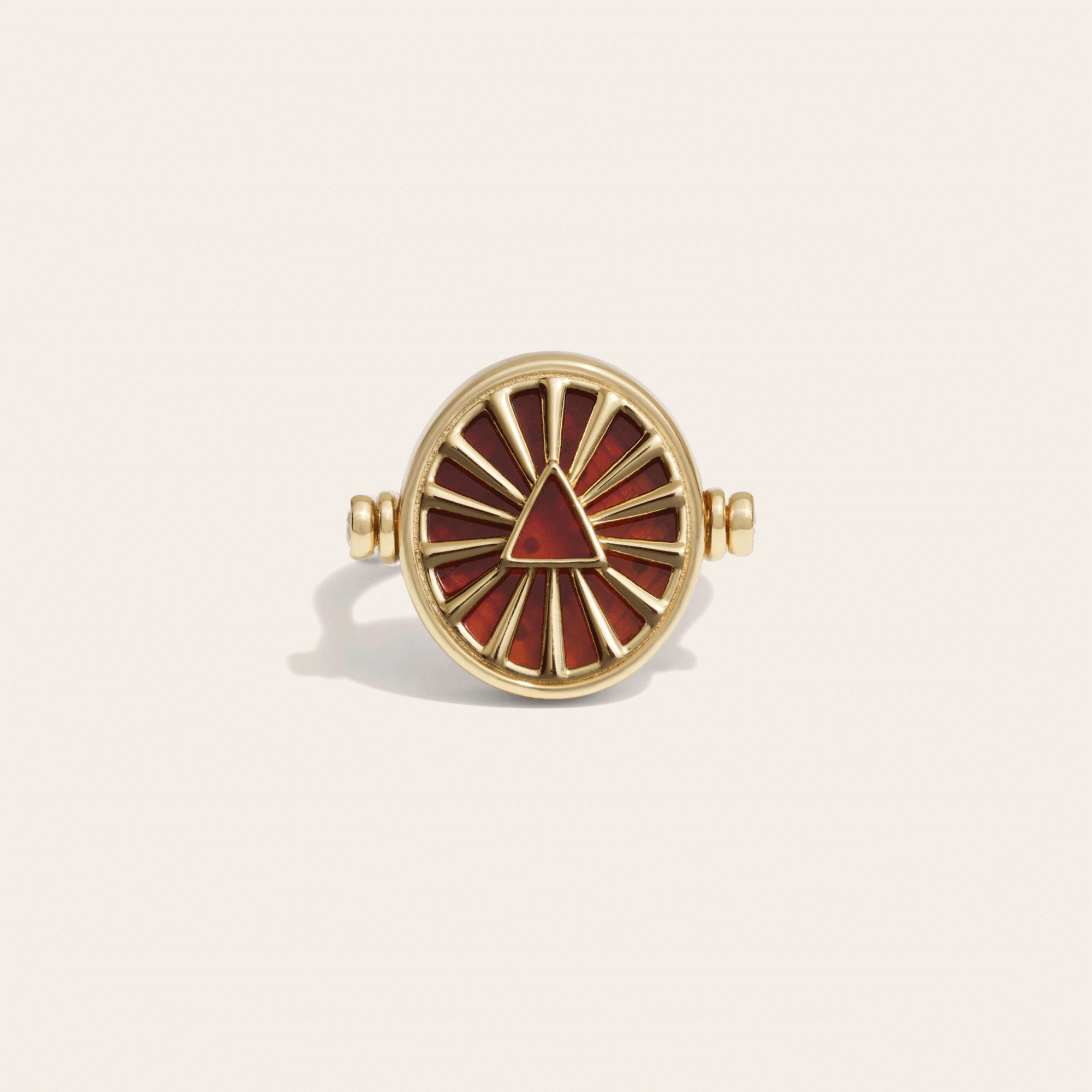 Awe Inspired - Aries & Fire Flip Ring - 14K Yellow Gold Vermeil