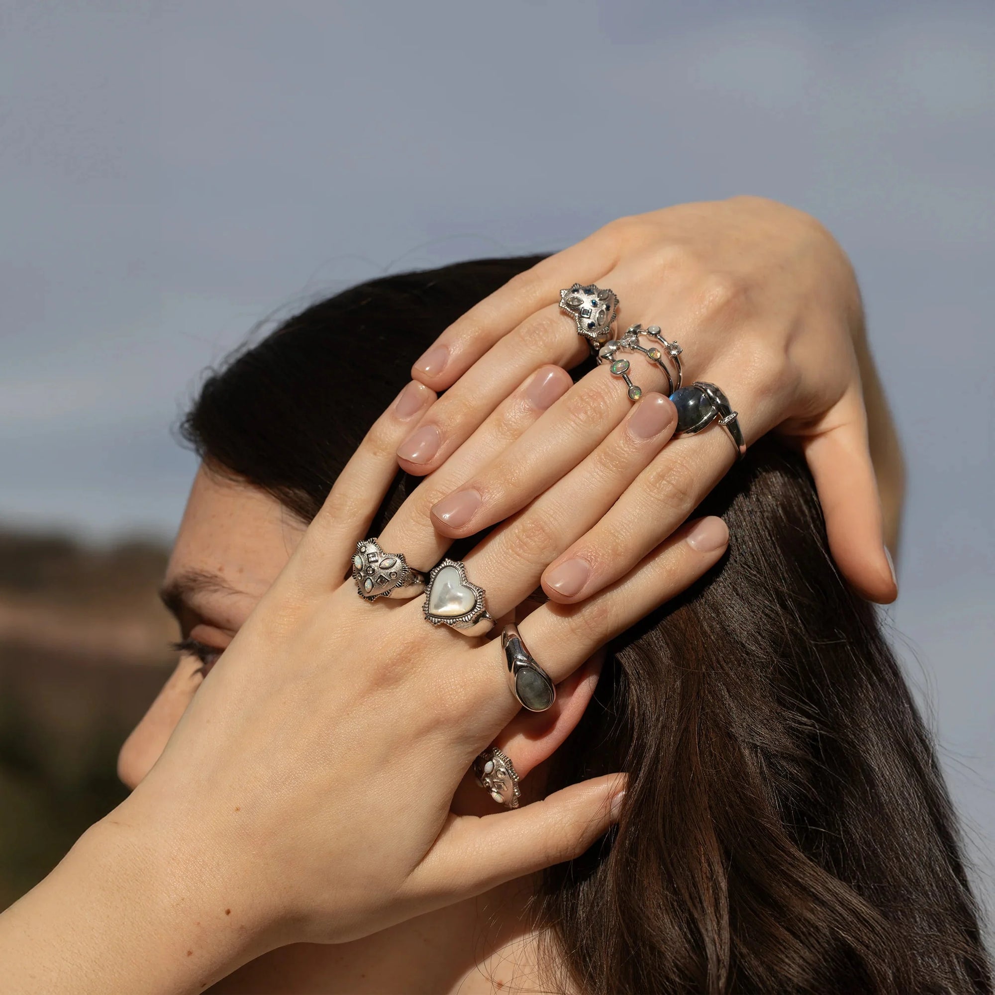 Awe Inspired - Blue Radiant Heart Ring -