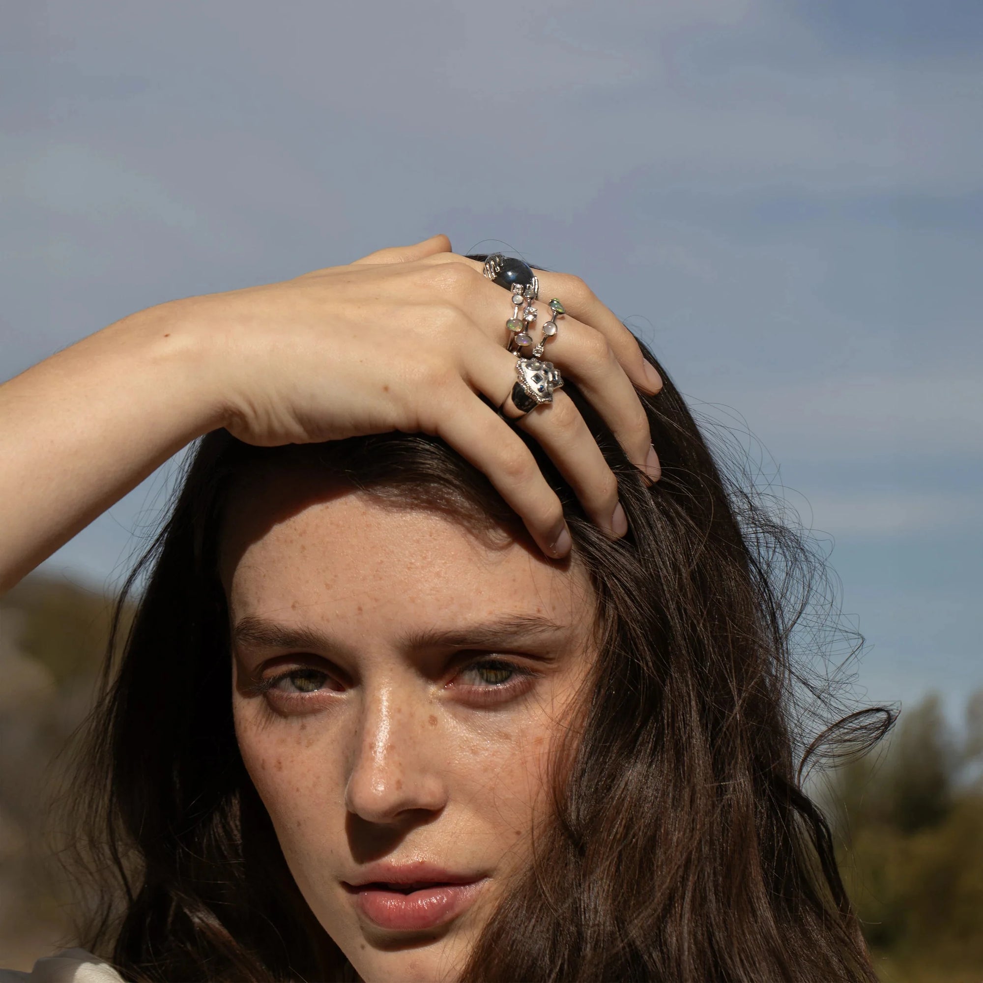 Awe Inspired - Blue Radiant Heart Ring -
