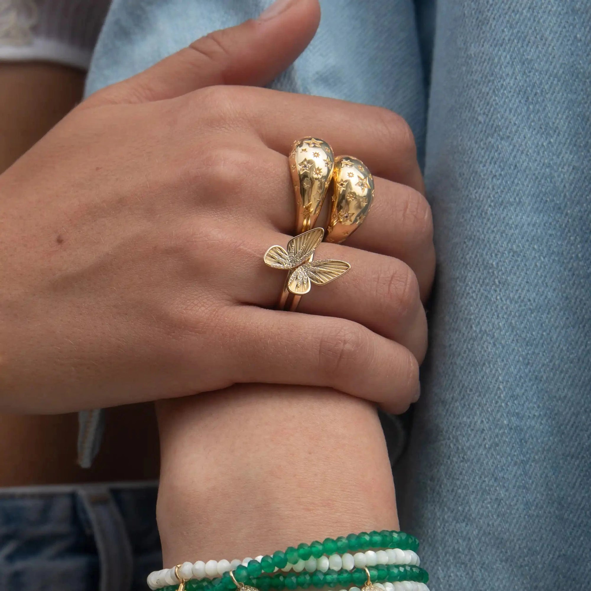 Awe Inspired - Butterfly Wing Stacking Rings -
